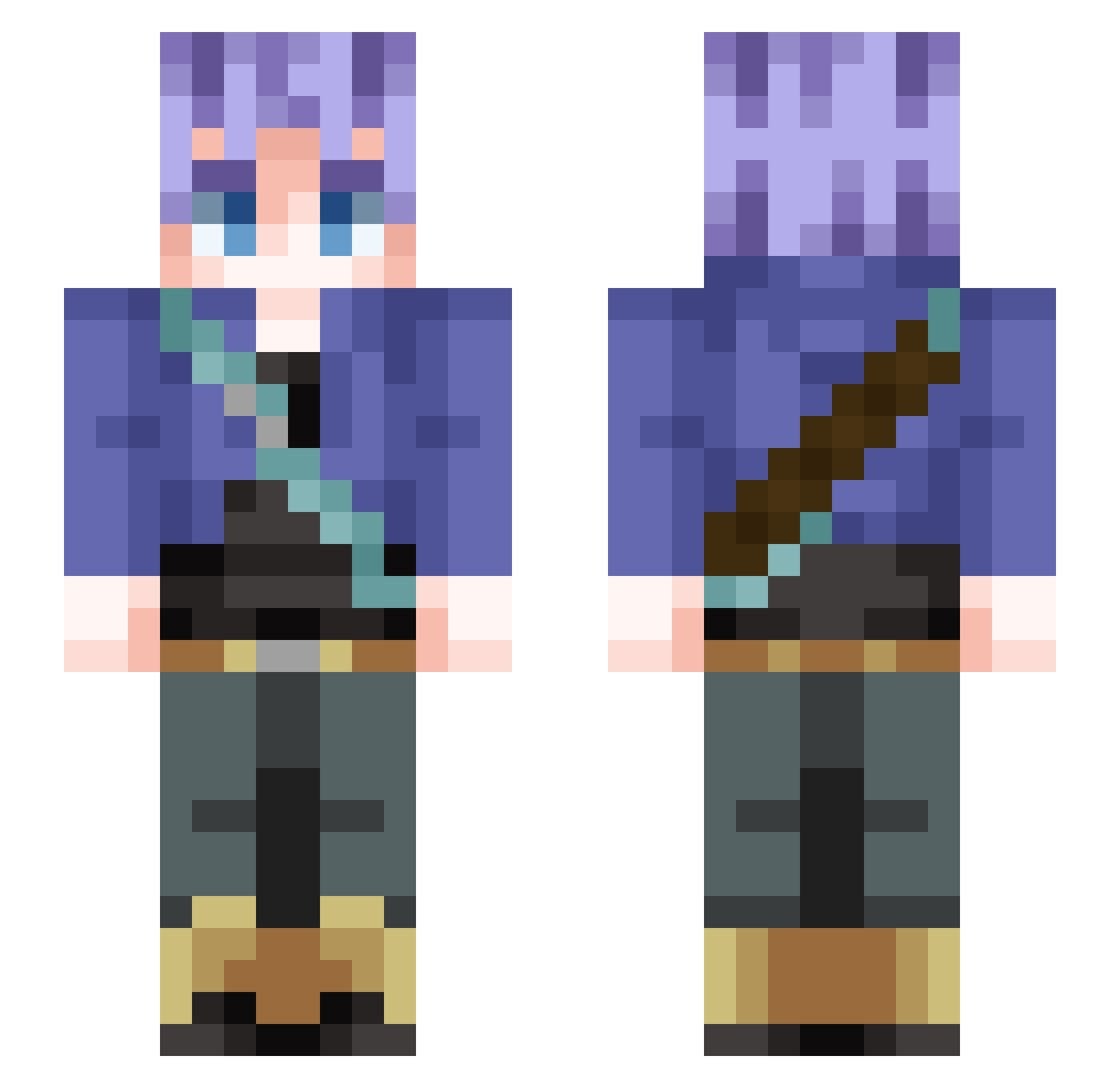Niek_Beats Minecraft skin, front and back view