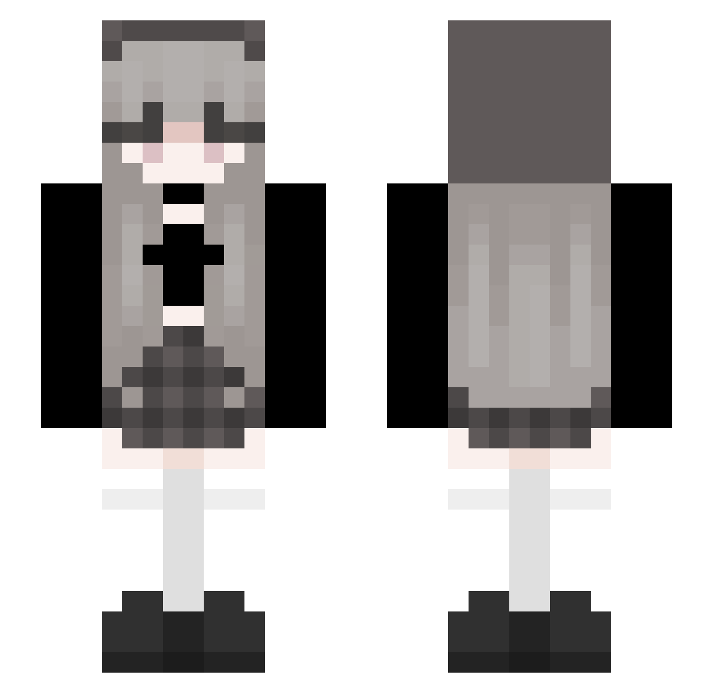 xMil Minecraft skin, front and back view