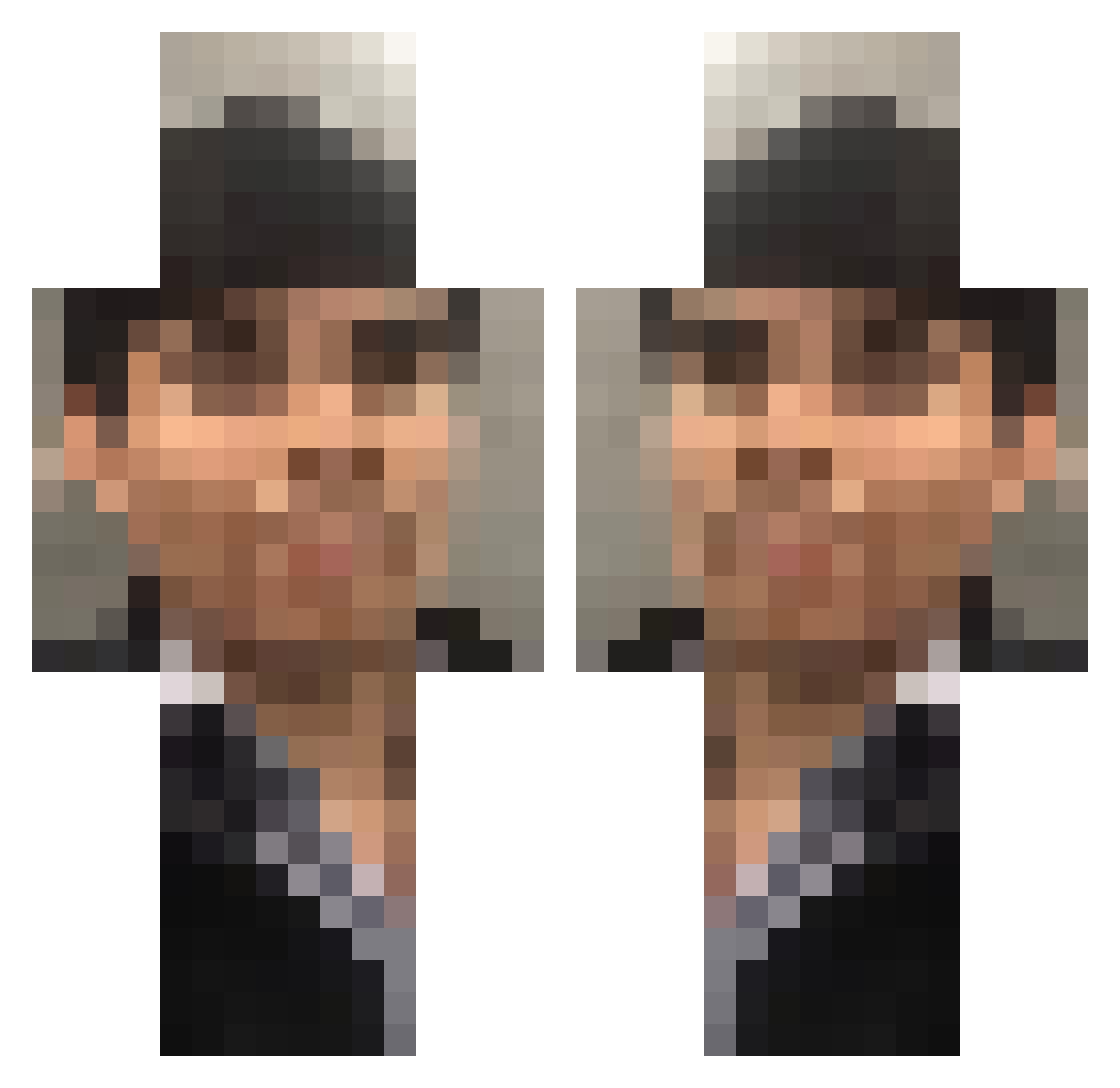 TravisSco77 Minecraft skin, front and back view