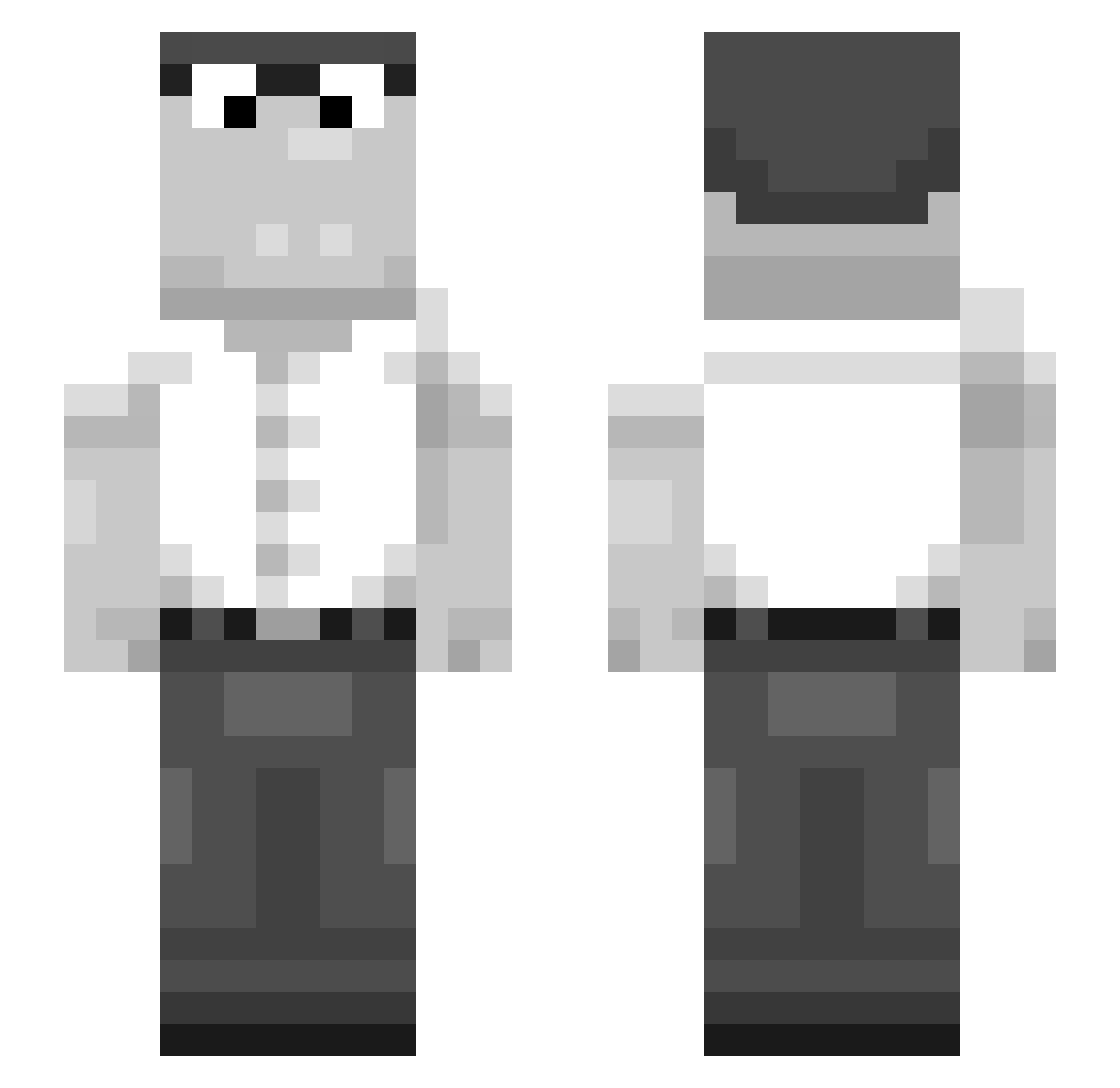 BWSick Minecraft skin, front and back view