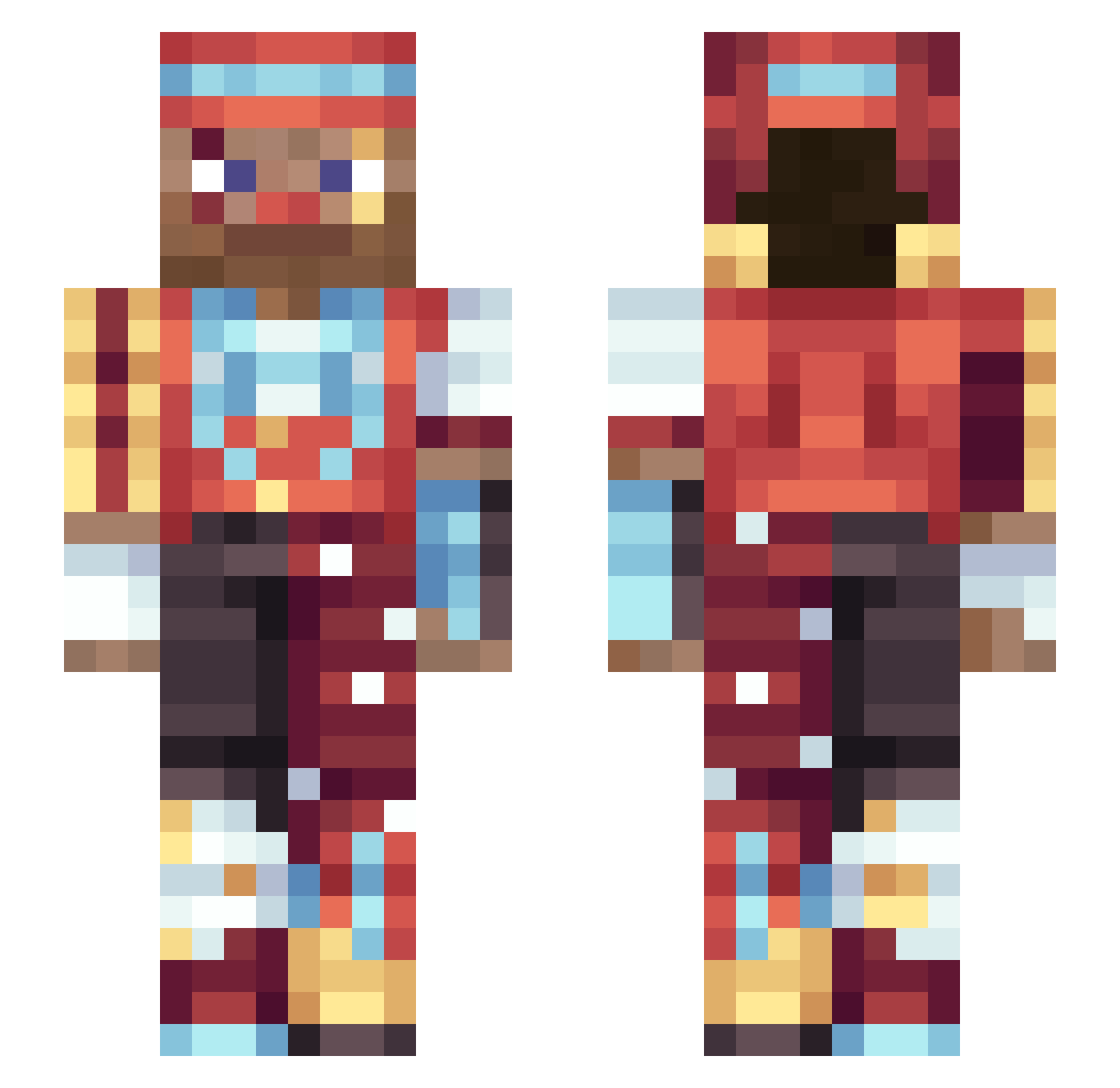 Misterbeff Minecraft skin, front and back view