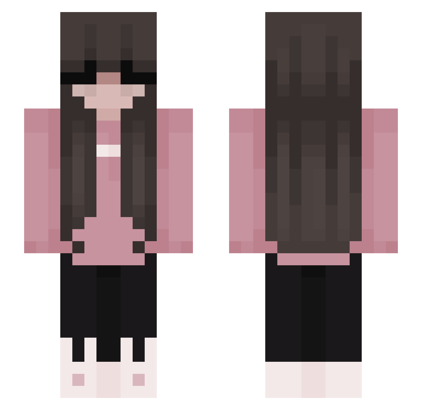 v1Style Minecraft skin, front and back view