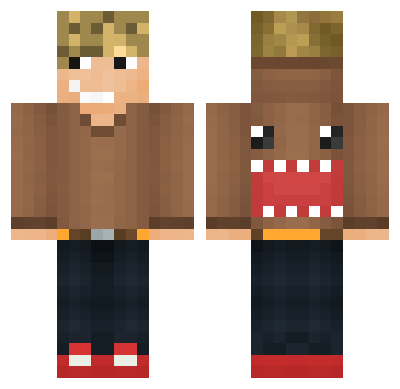 Arehmin Minecraft skin, front and back view