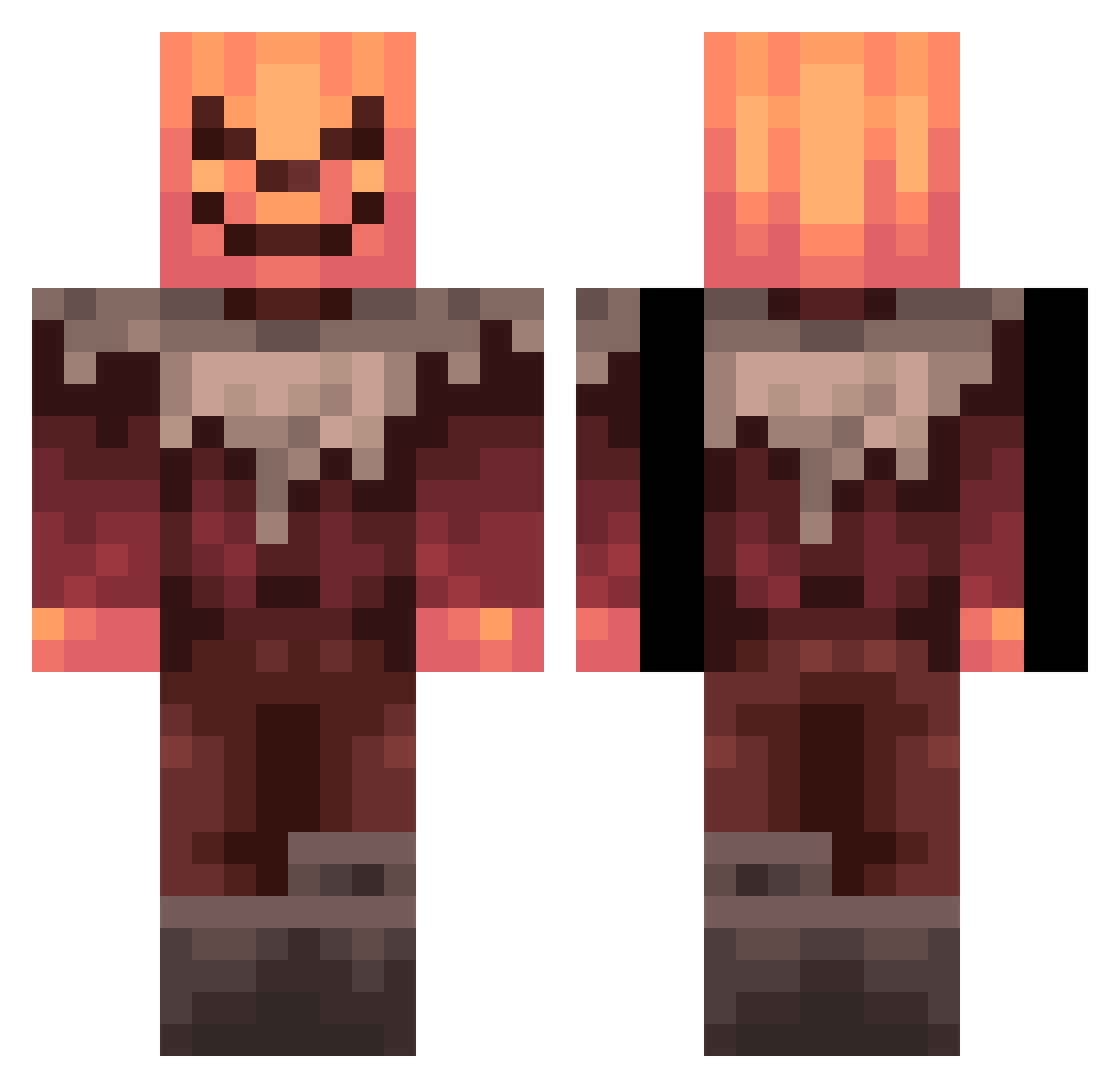 M00BL00M Minecraft skin, front and back view