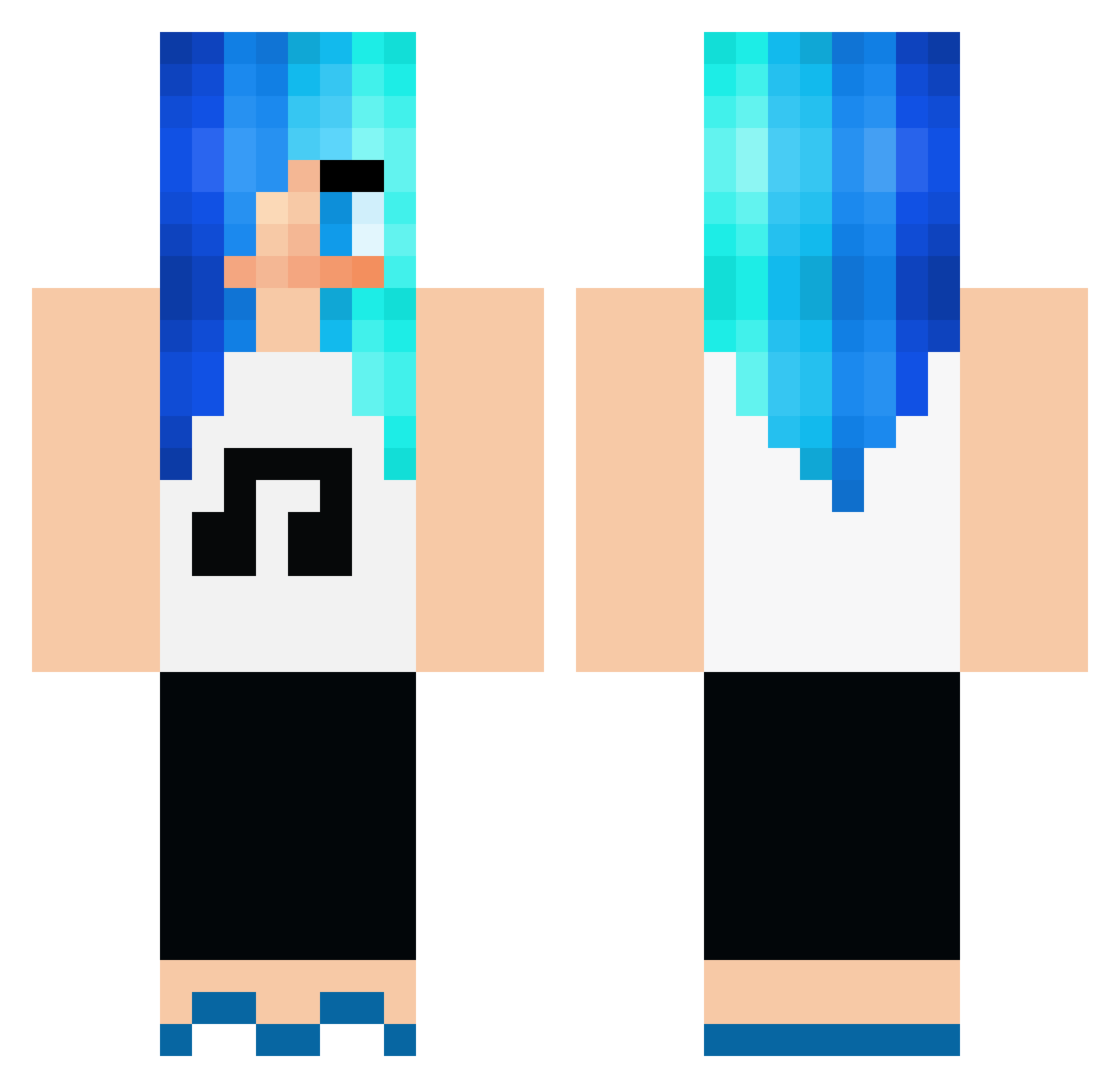 Anthology Minecraft skin, front and back view