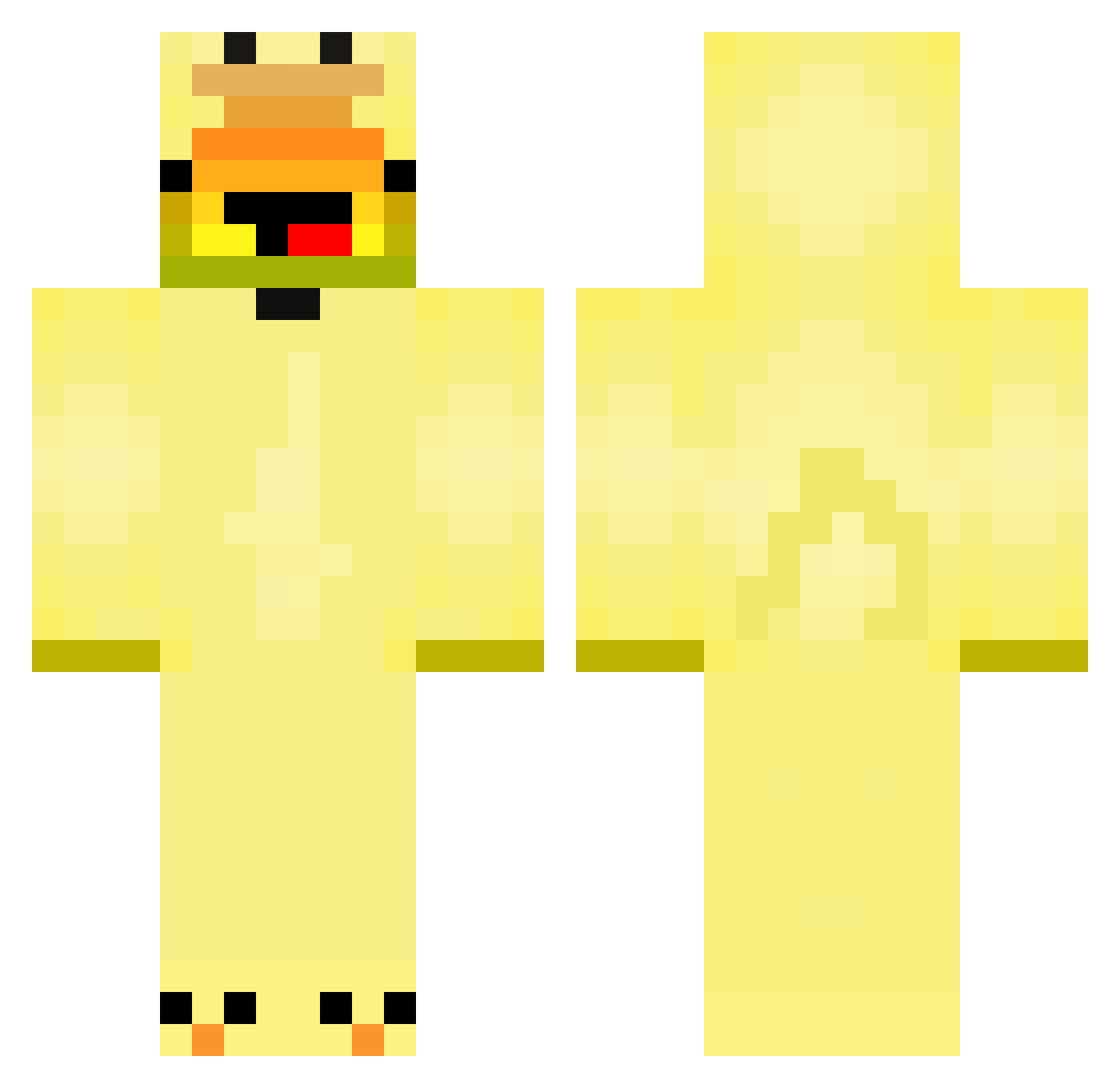 Misconstruction Minecraft skin, front and back view
