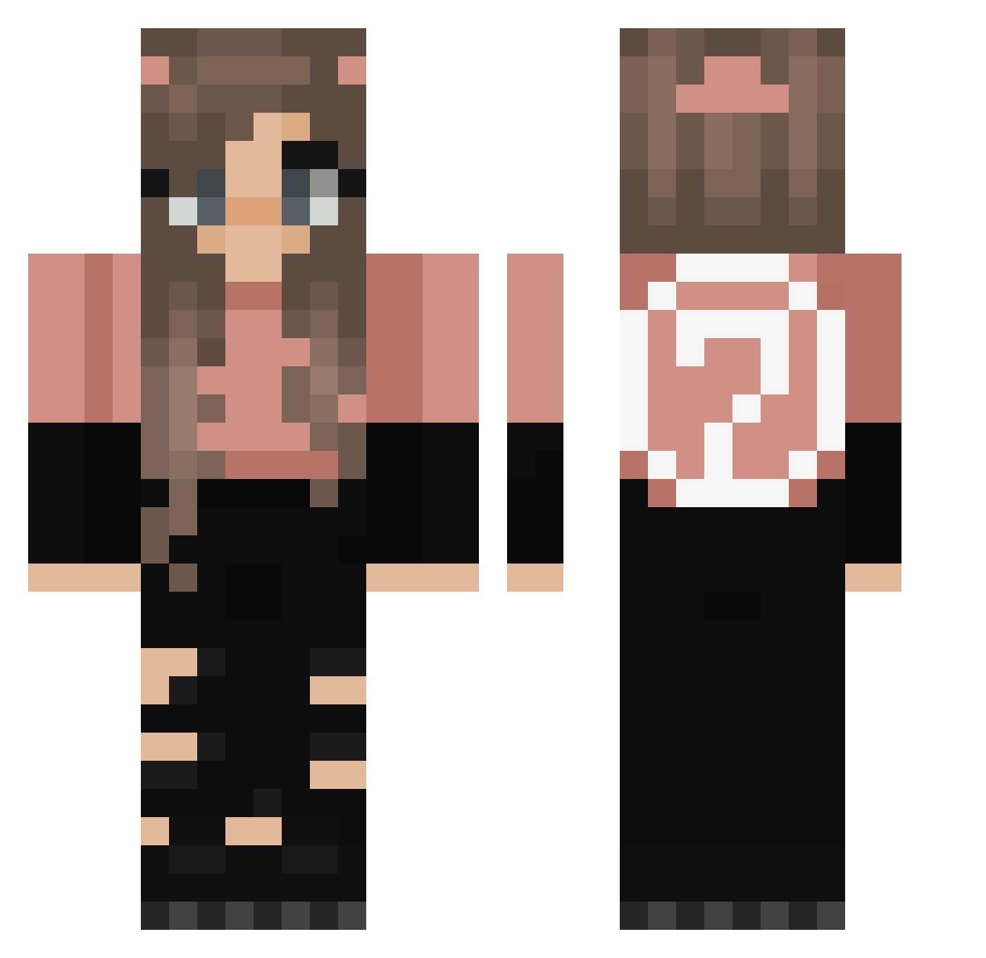 Weneebebe25 Minecraft skin, front and back view