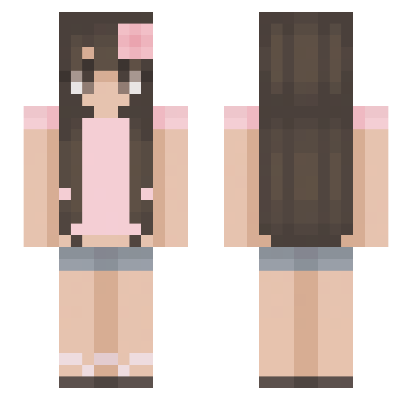 honeyteas Minecraft skin, front and back view