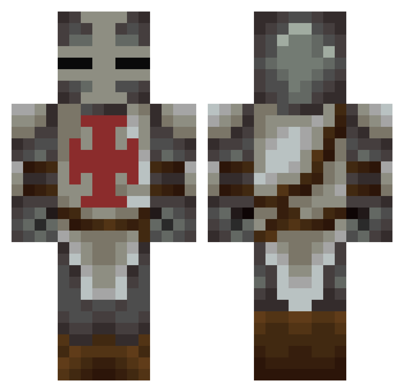 Sasani Minecraft skin, front and back view