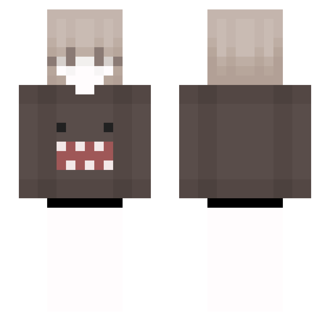 KyuGHG Minecraft skin, front and back view