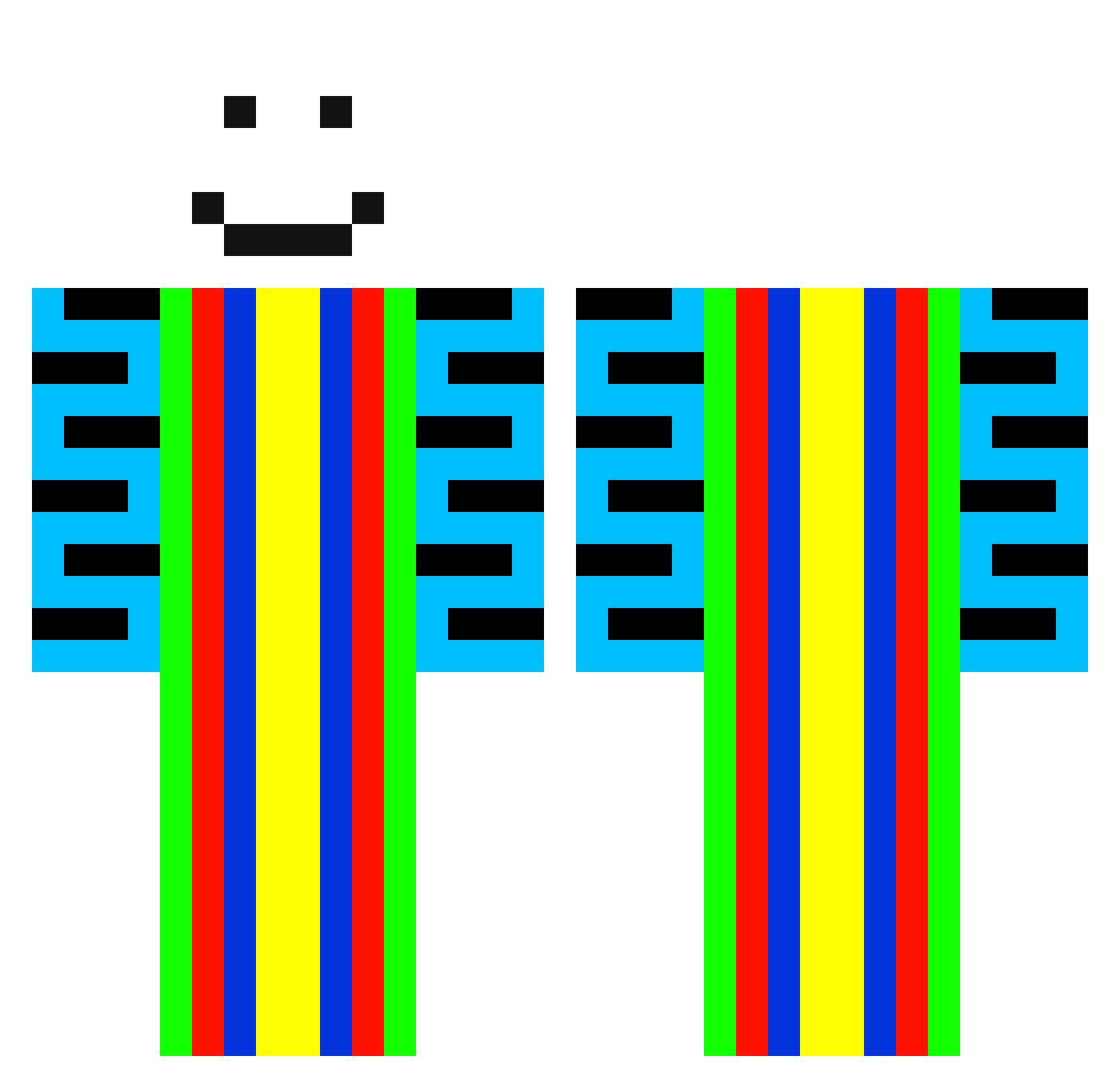 Razza642 Minecraft skin, front and back view