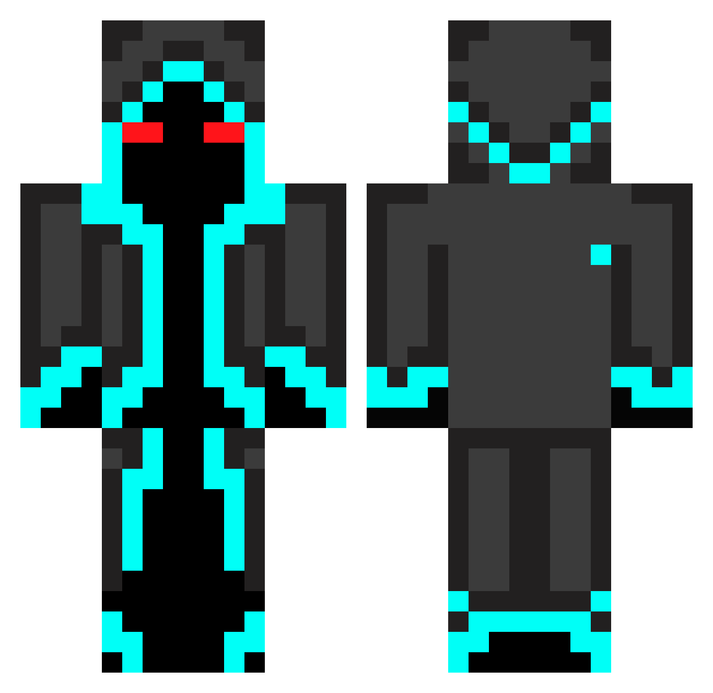 RacquetBall Minecraft skin, front and back view