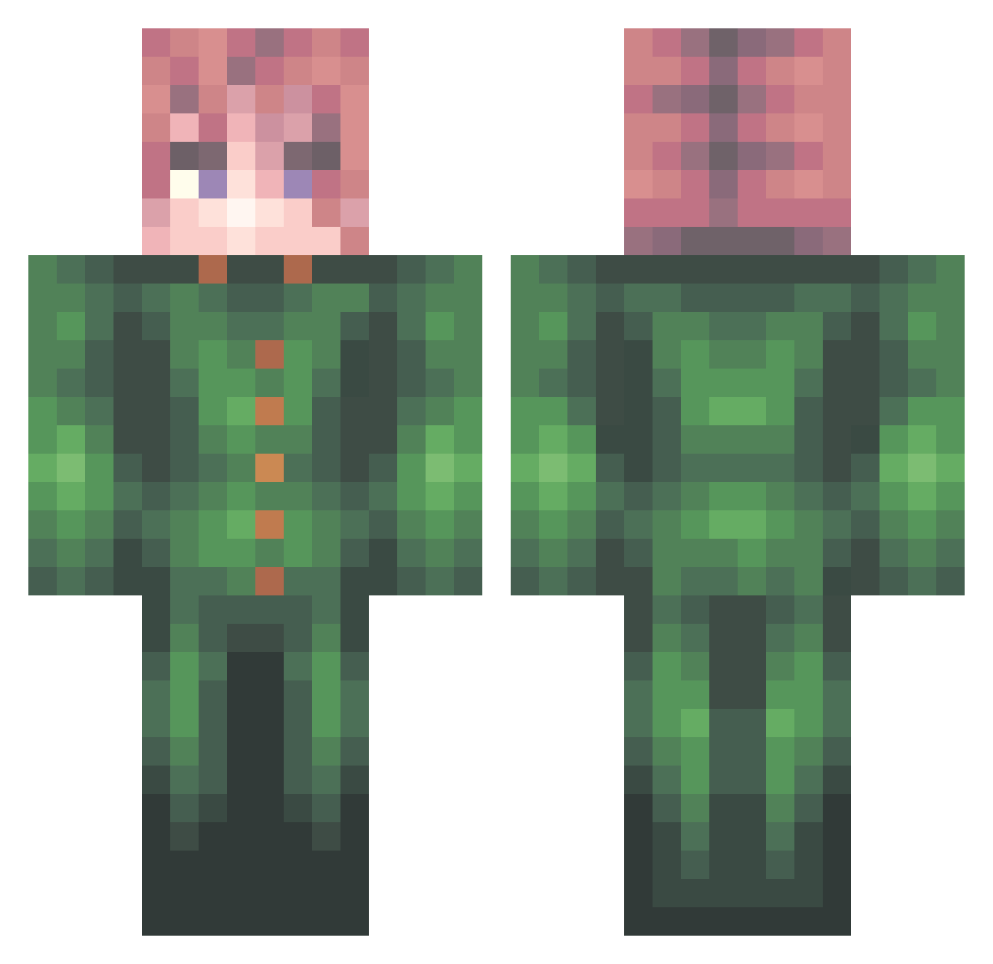 gg55 Minecraft skin, front and back view