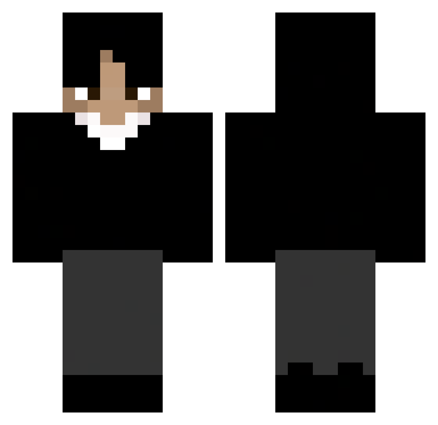 PaulCast_ Minecraft skin, front and back view