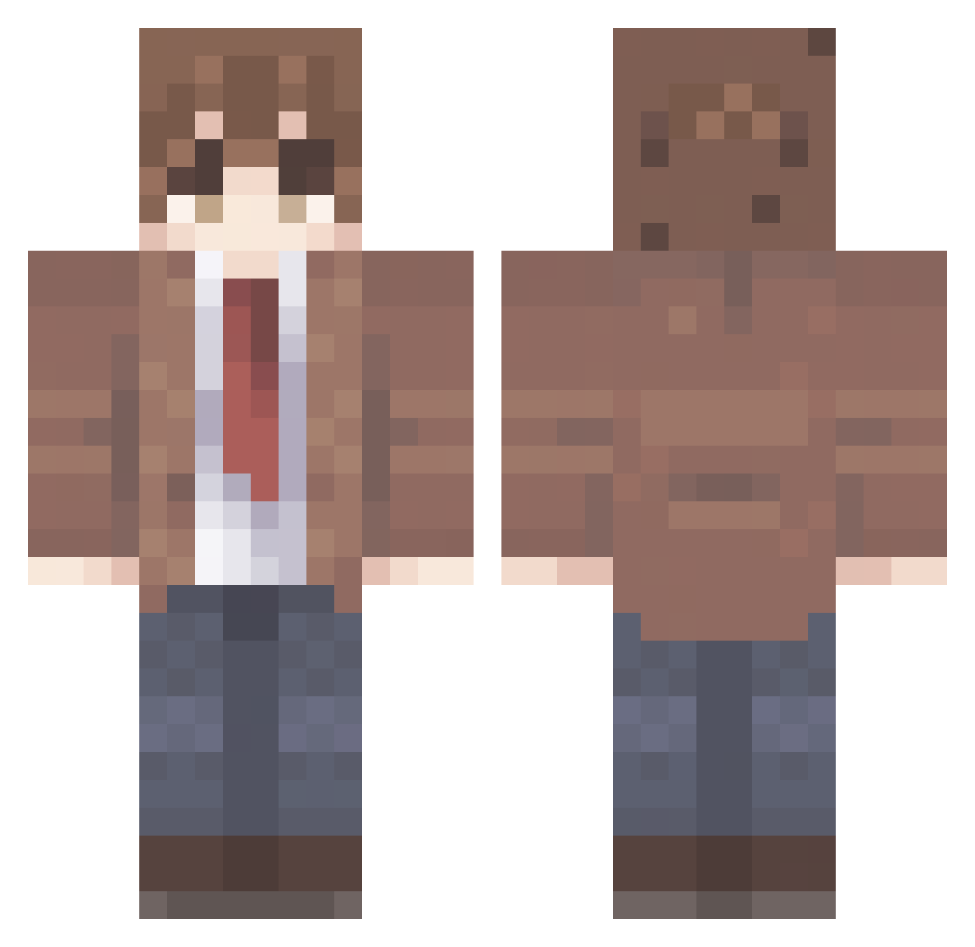 Nameless_64 Minecraft skin, front and back view