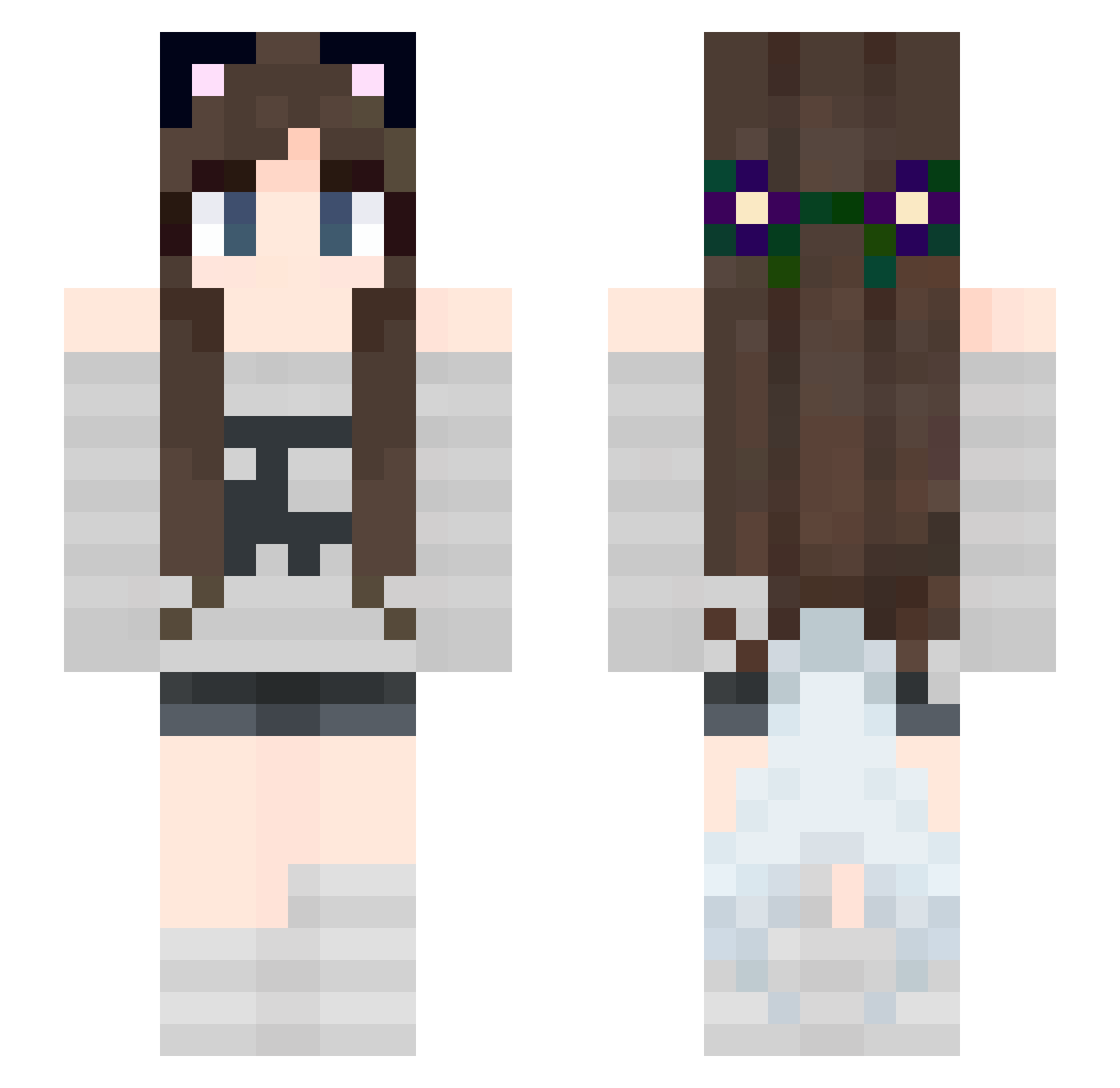 Ortistic Minecraft skin, front and back view