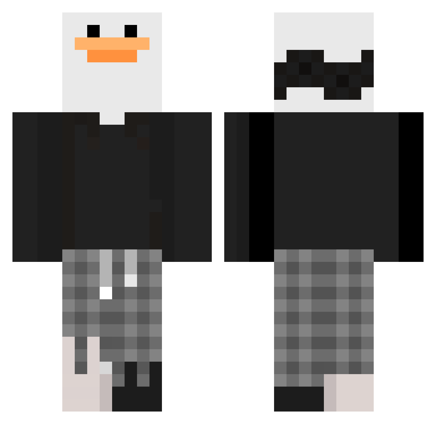 Uncertifiedchild Minecraft skin, front and back view