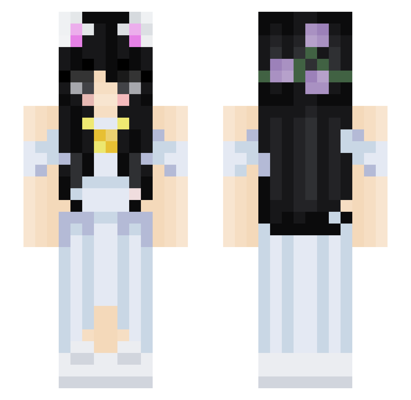 GlitchMachine Minecraft skin, front and back view