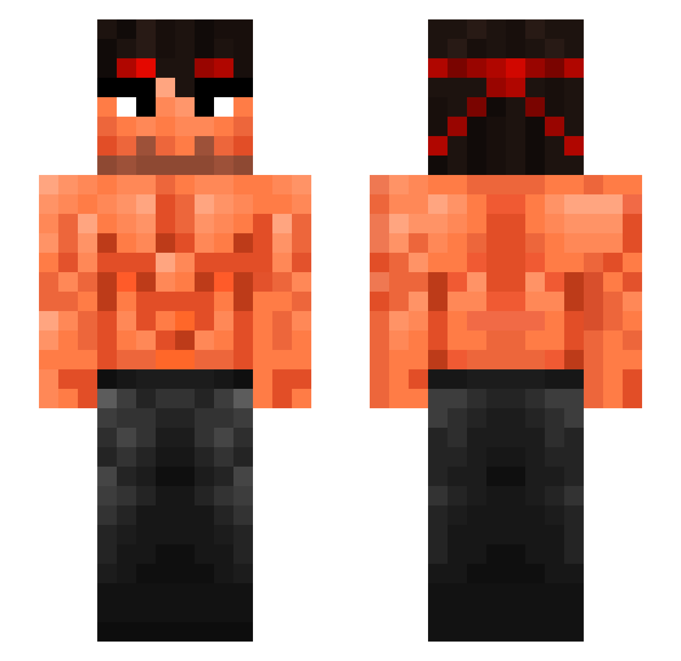 Ensteinas Minecraft skin, front and back view