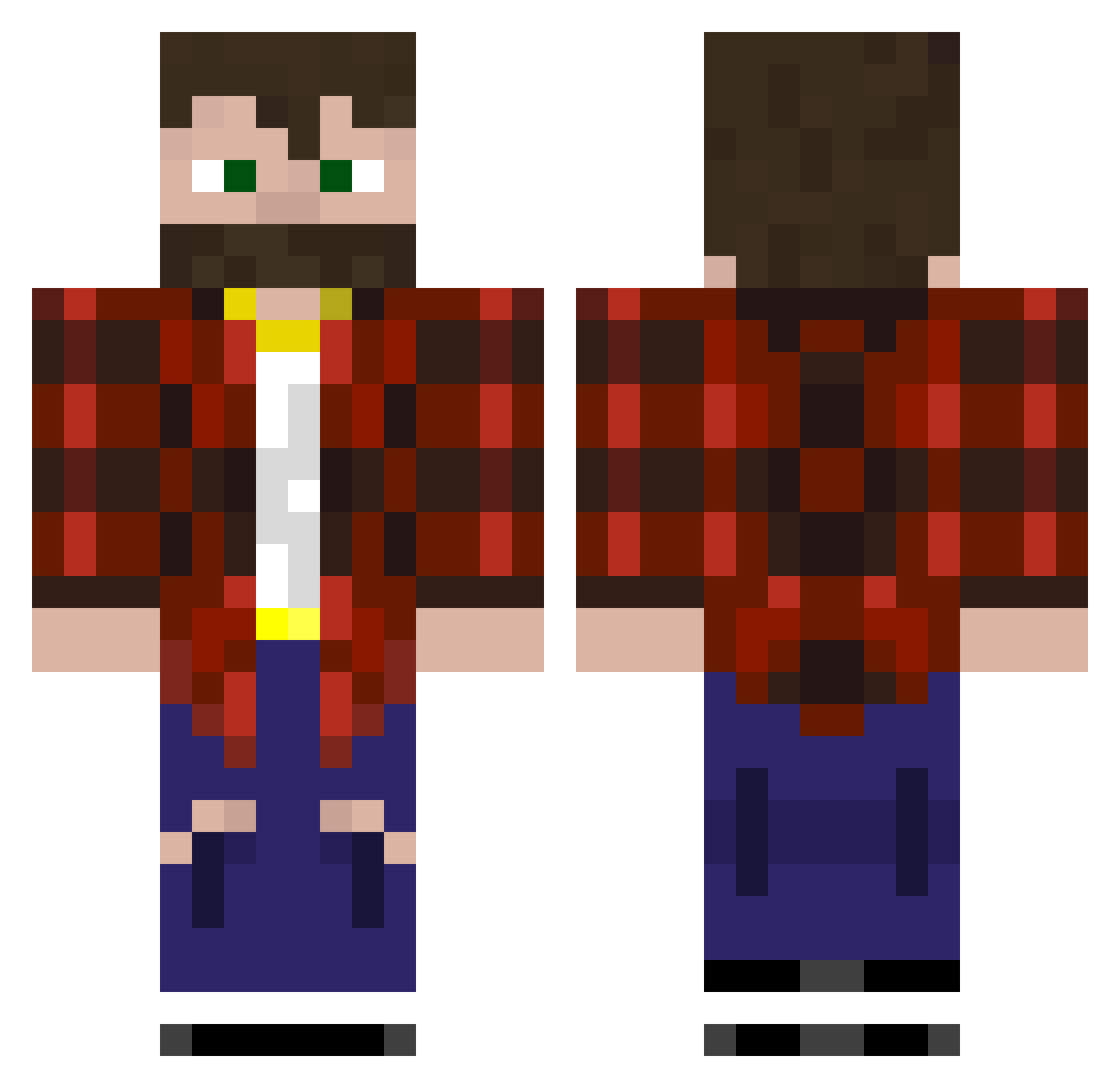 Slink Minecraft skin, front and back view