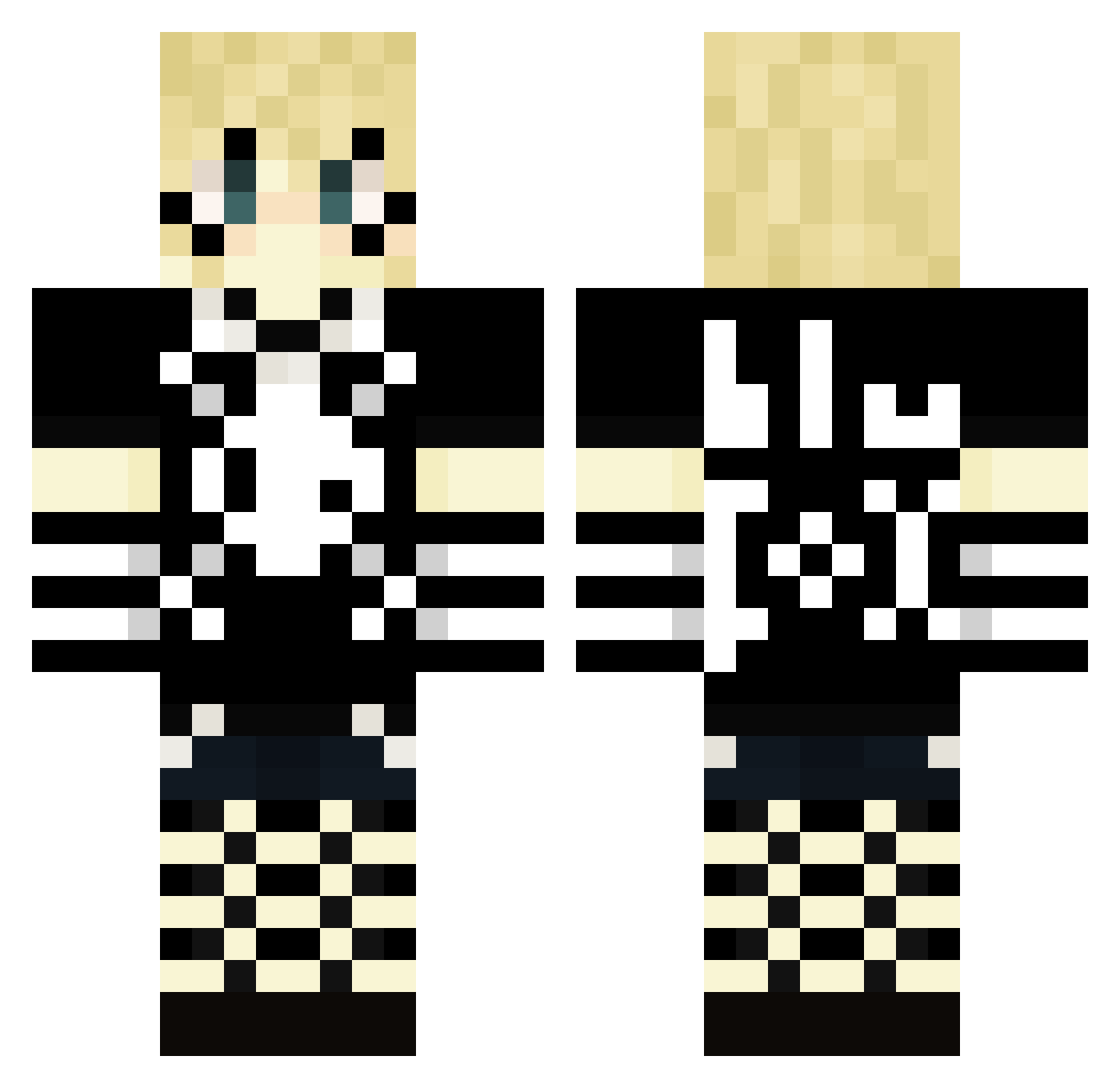 Acke08 Minecraft skin, front and back view