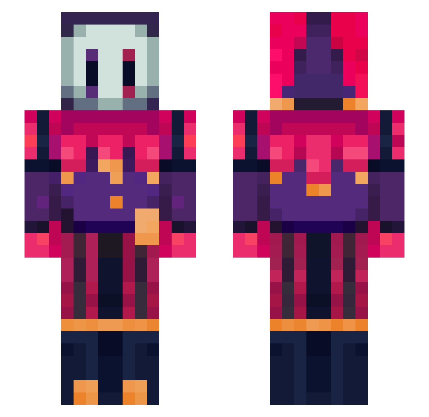 _Critic Minecraft skin, front and back view