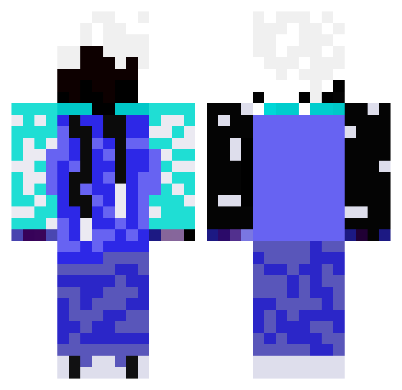 Kuba1457 Minecraft skin, front and back view