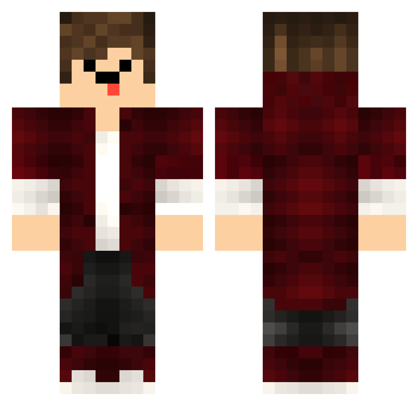 Frankierage Minecraft skin, front and back view