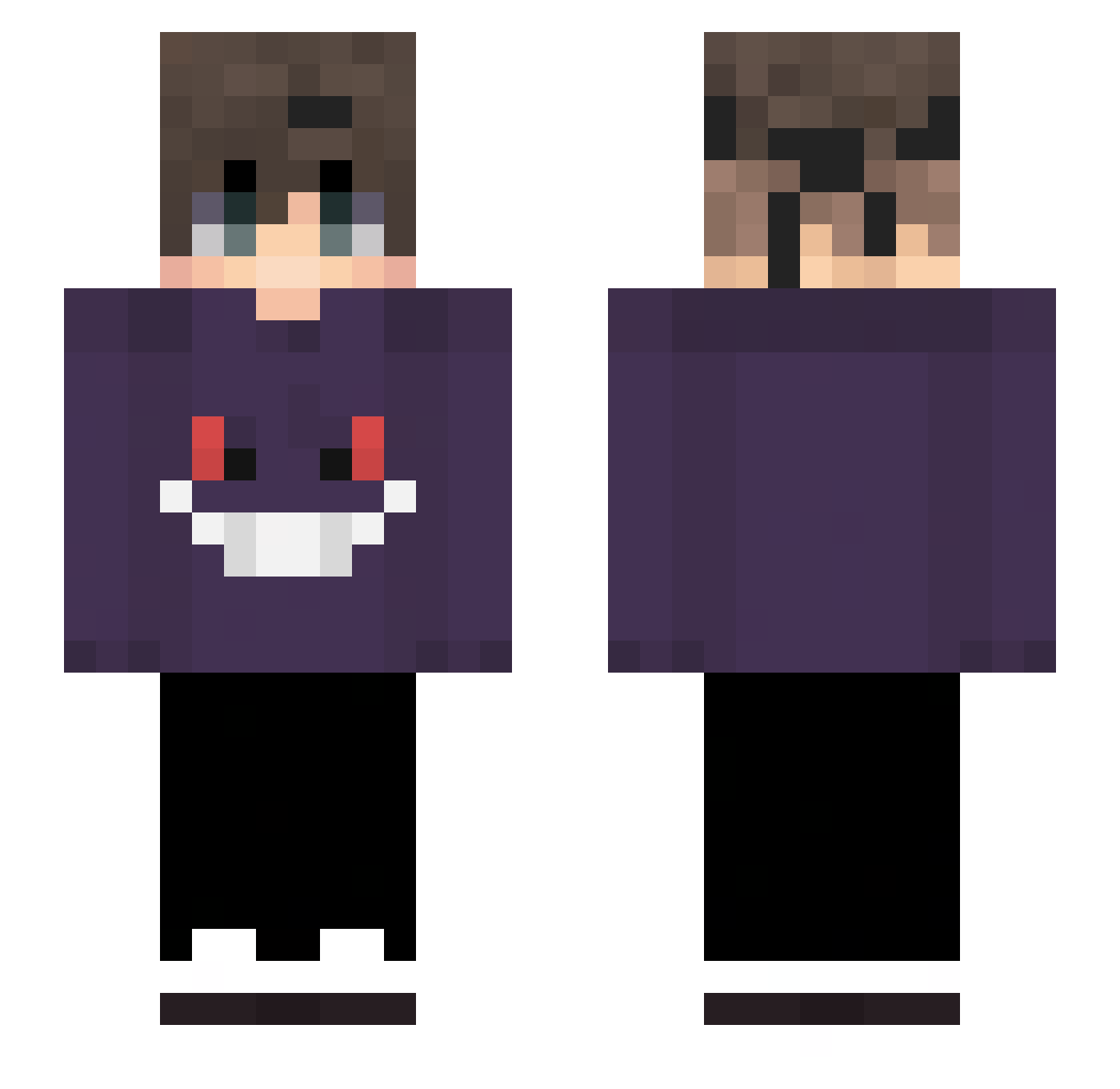 ZoNoX_TV Minecraft skin, front and back view