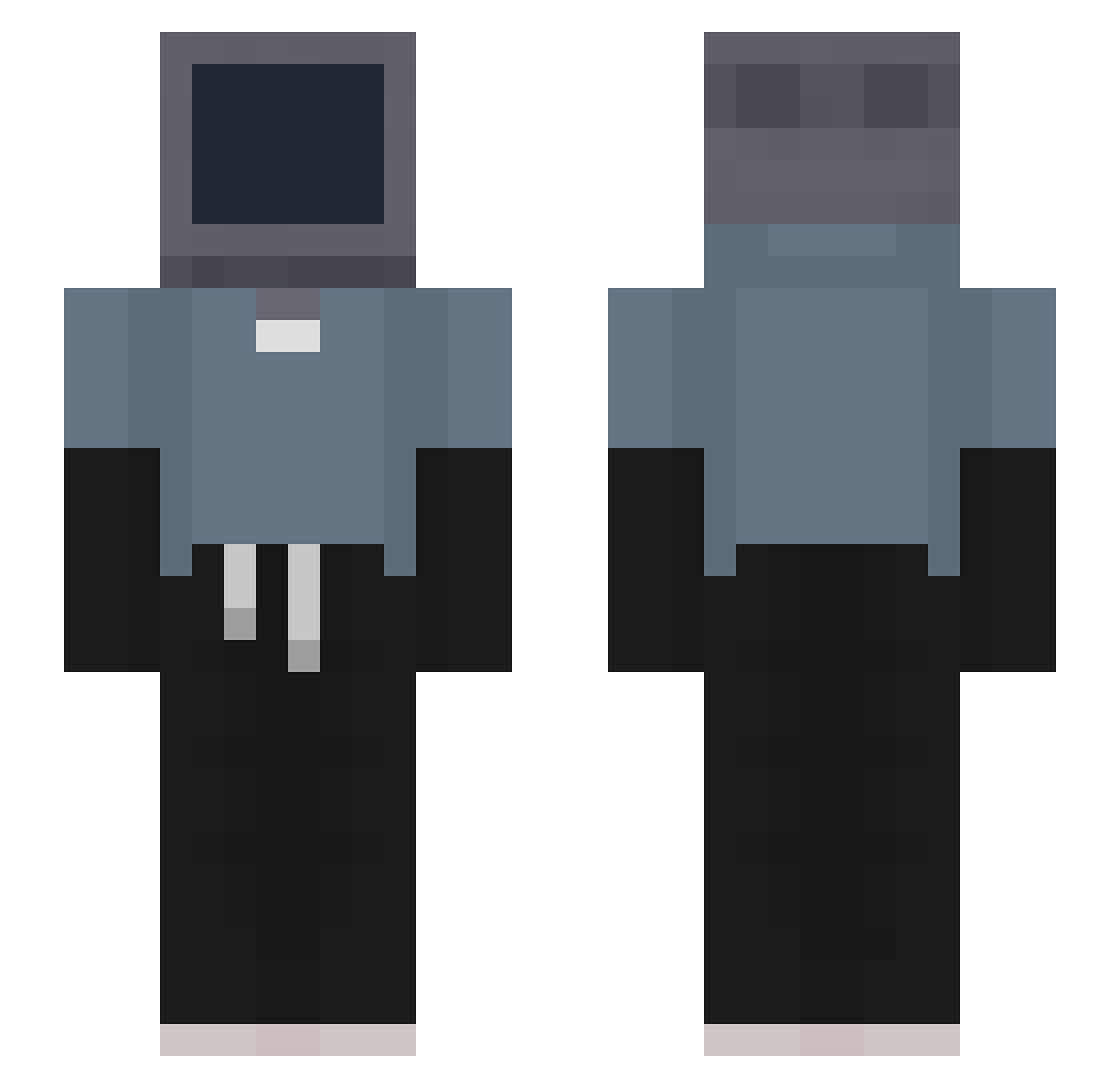 SneakySnek28 Minecraft skin, front and back view