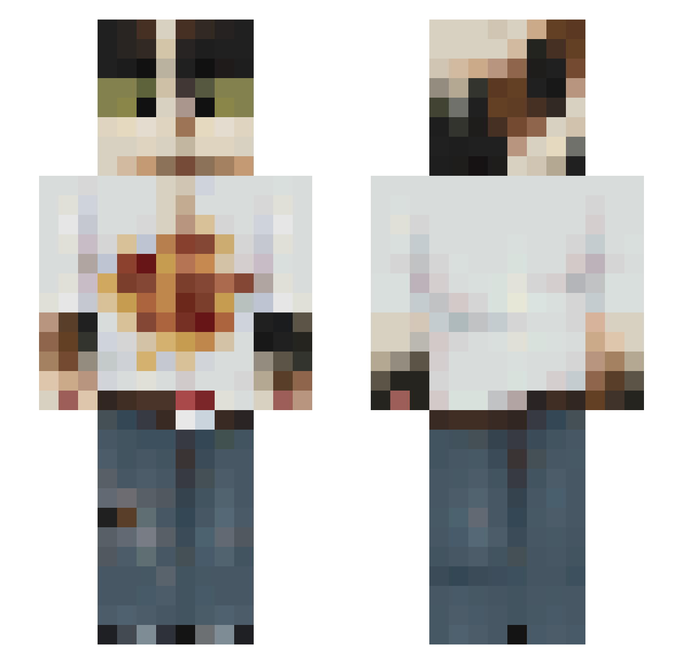 46m0 Minecraft skin, front and back view