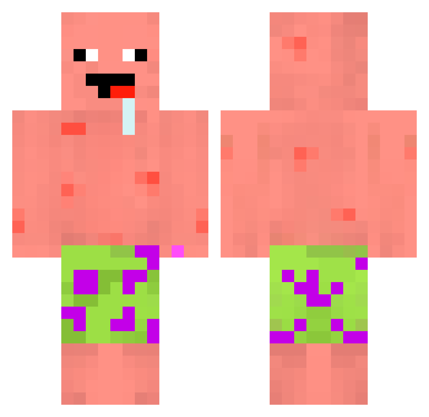 WeiGeee Minecraft skin, front and back view