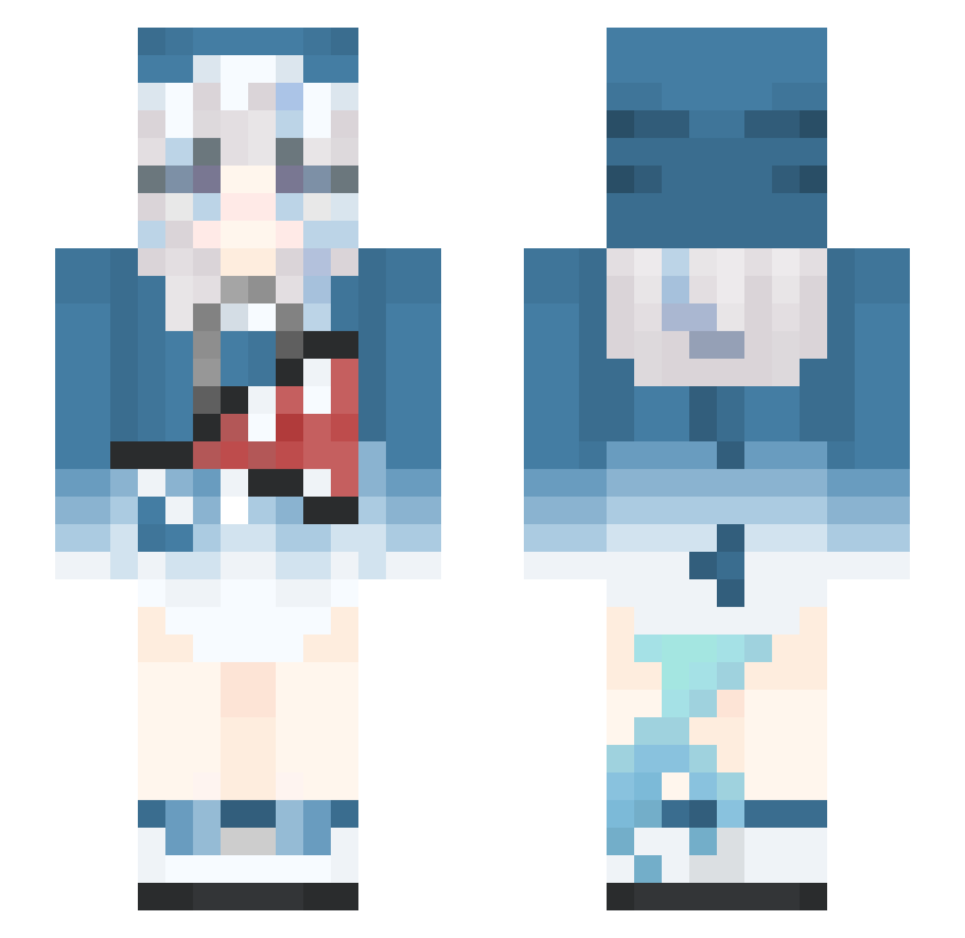 ManduHPI Minecraft skin, front and back view