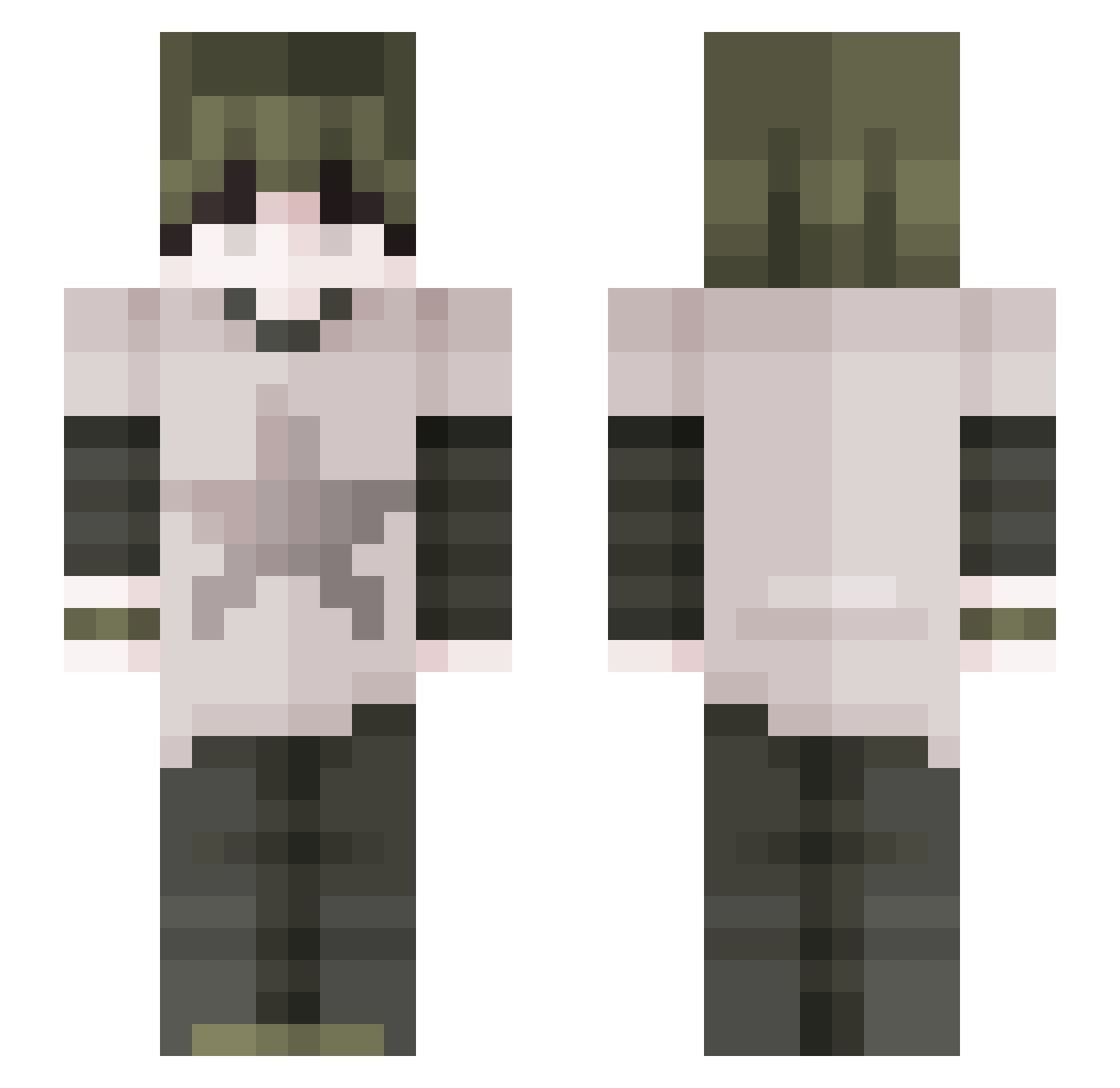 xuju Minecraft skin, front and back view