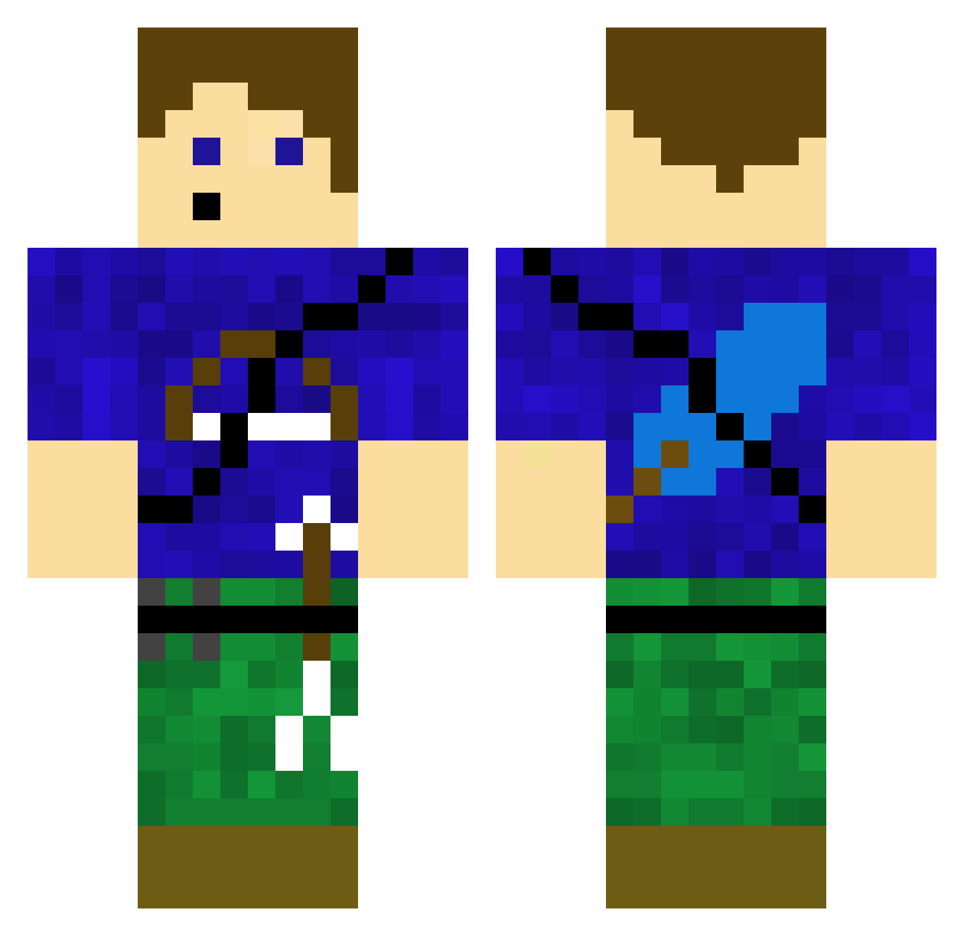 Tinjo Minecraft skin, front and back view