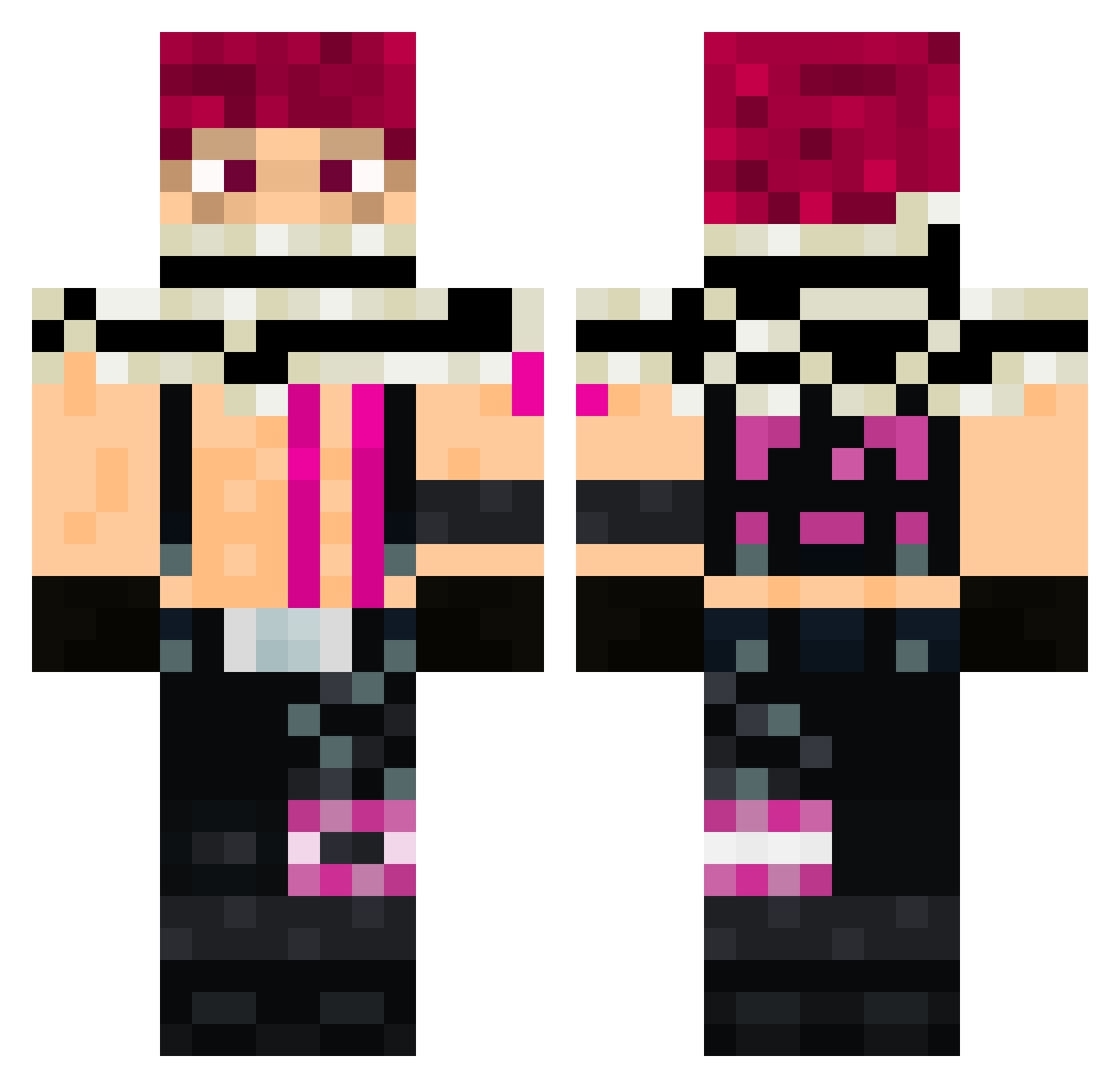 Santk Minecraft skin, front and back view