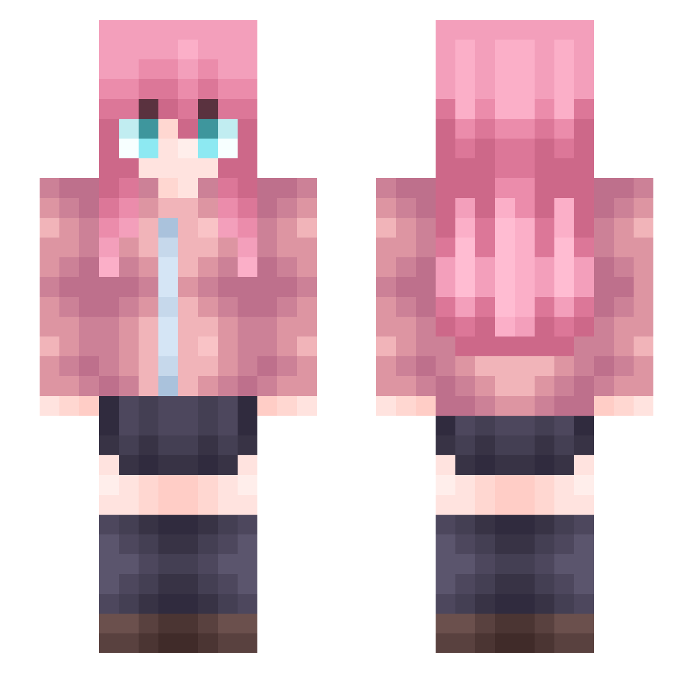 koarc Minecraft skin, front and back view