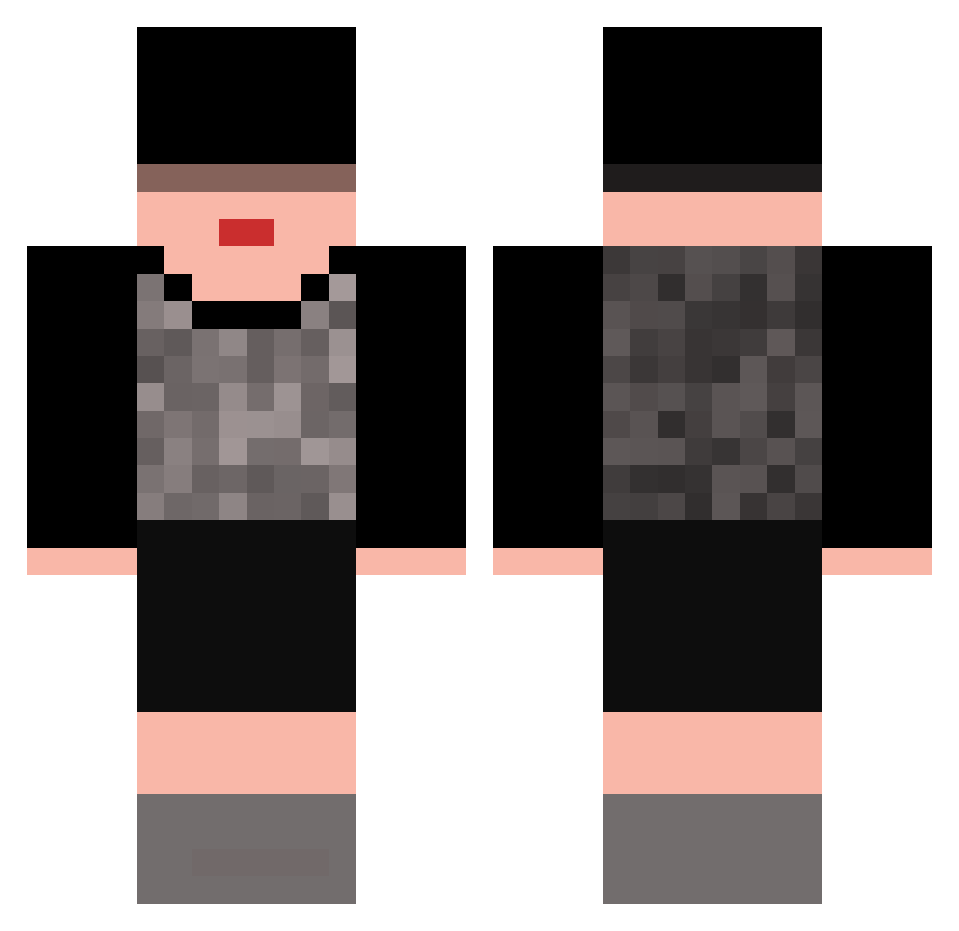 Yawol_e Minecraft skin, front and back view