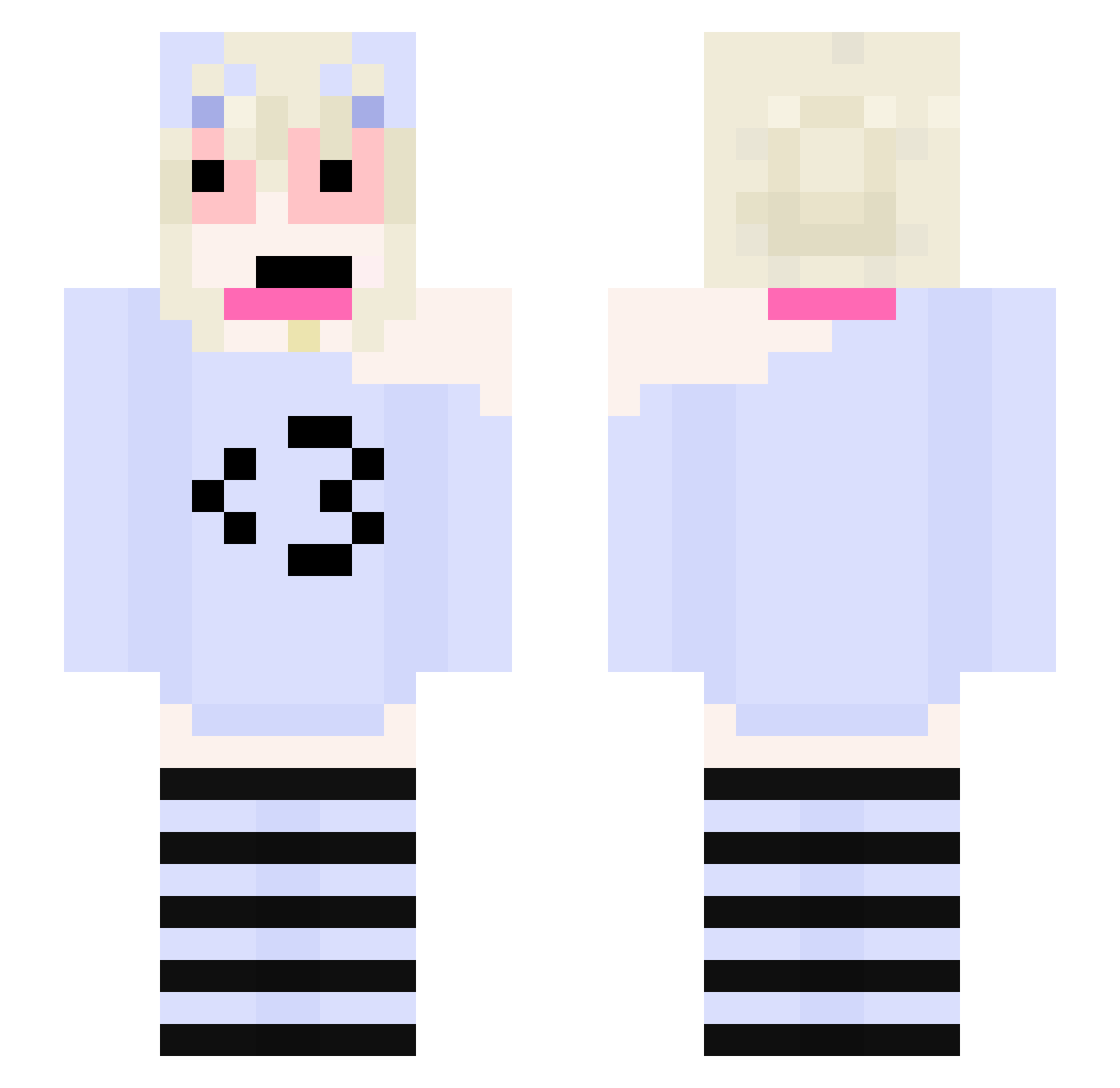 KryonFX Minecraft skin, front and back view