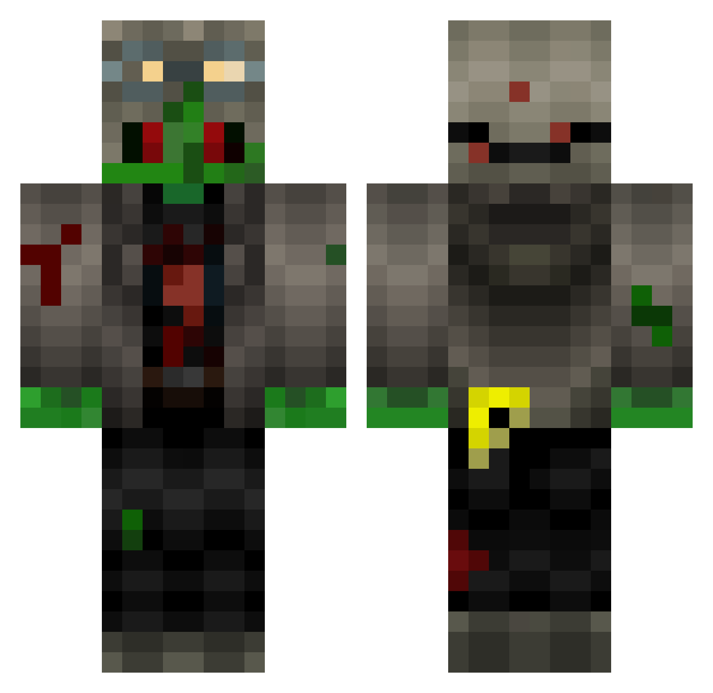 Devintey Minecraft skin, front and back view