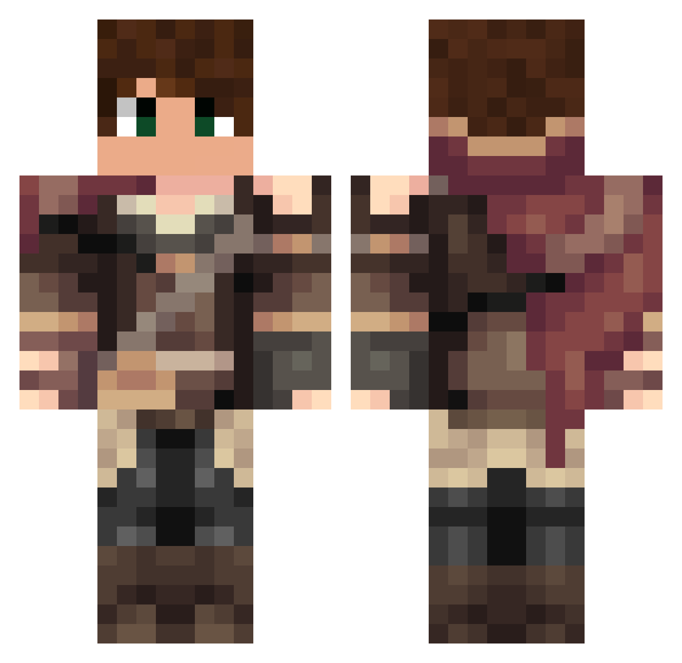 DeloyBoy Minecraft skin, front and back view
