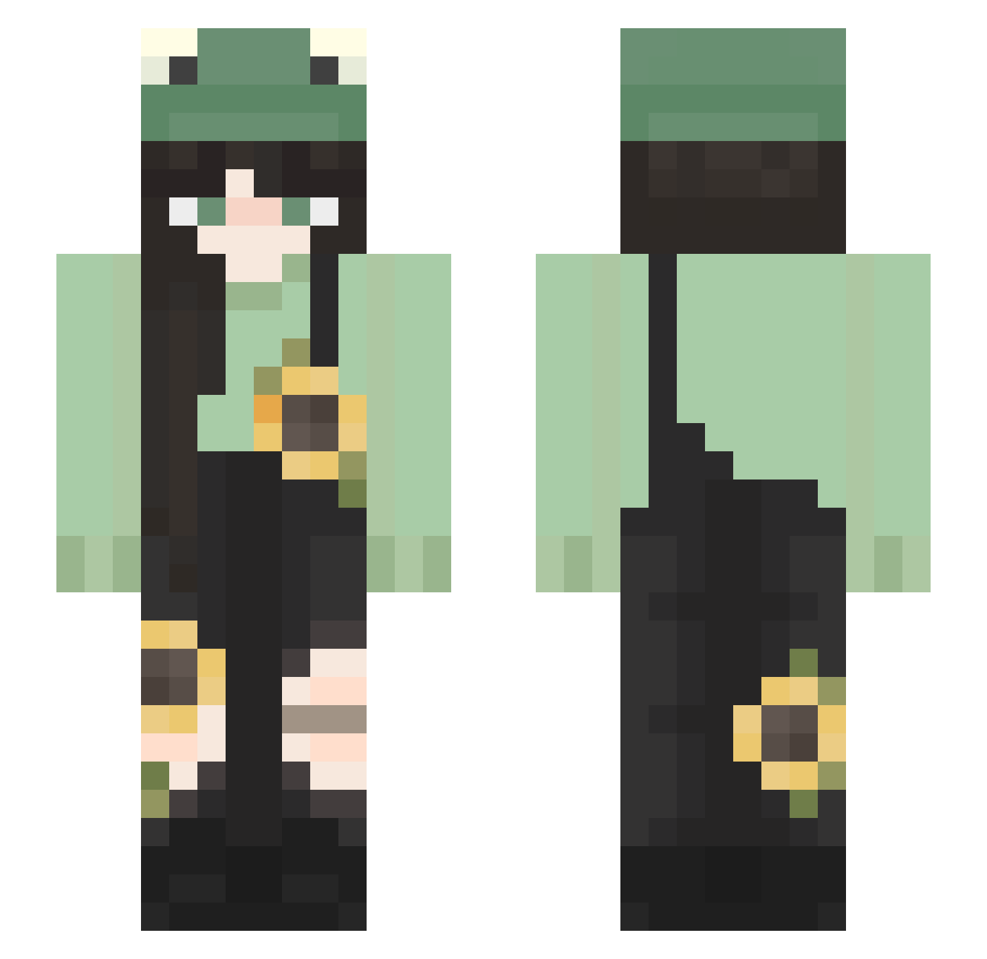 ShteveX Minecraft skin, front and back view
