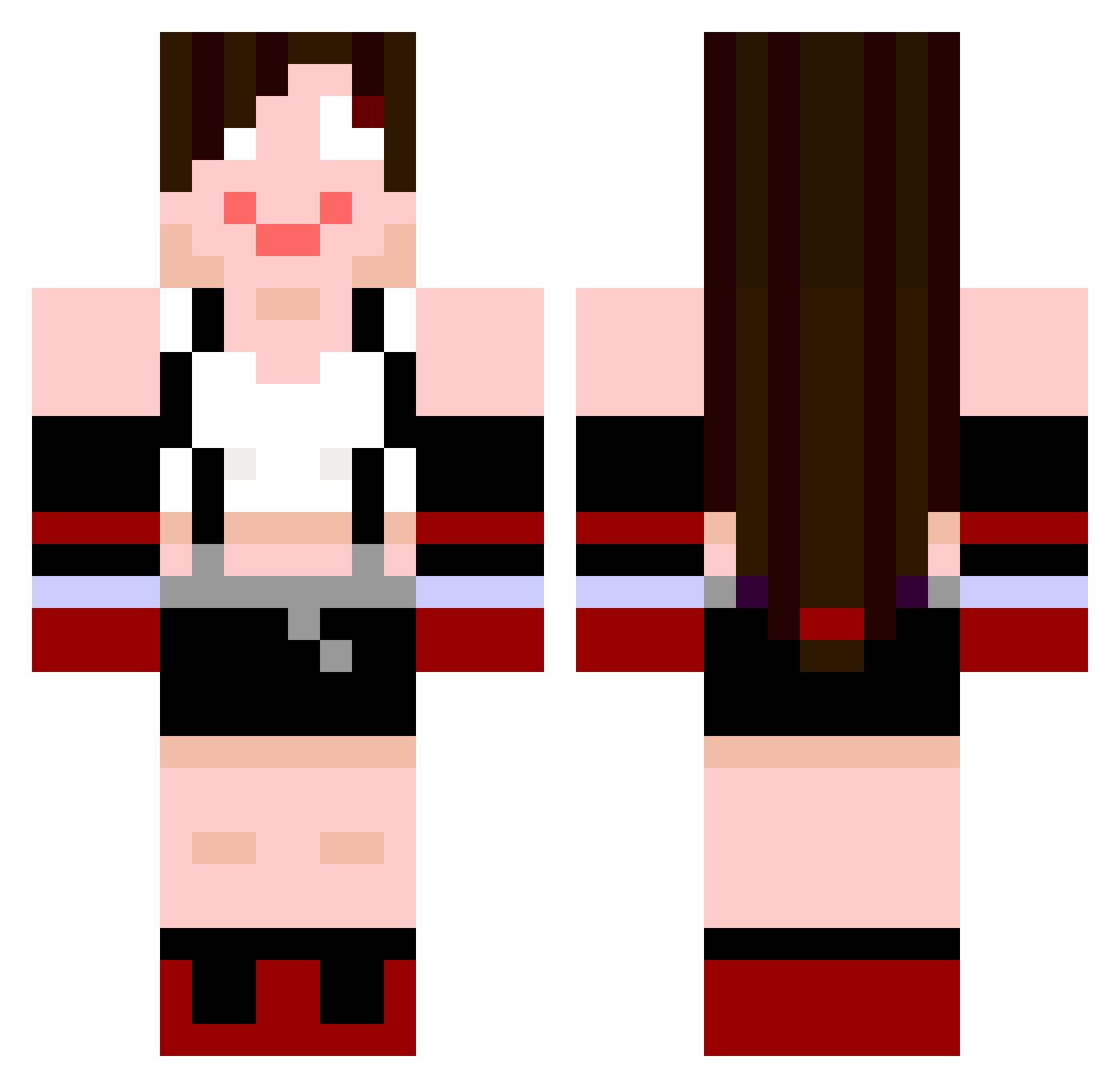 Lessive Minecraft skin, front and back view
