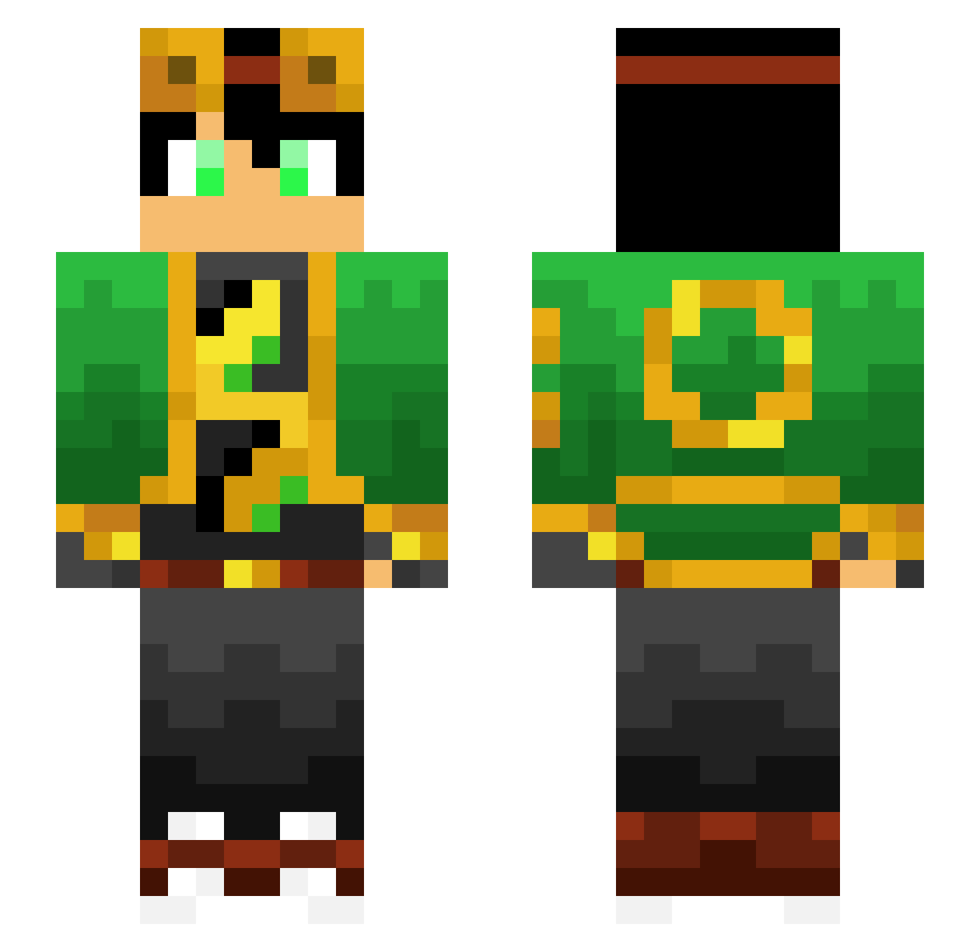 Shadow_Kitt Minecraft skin, front and back view