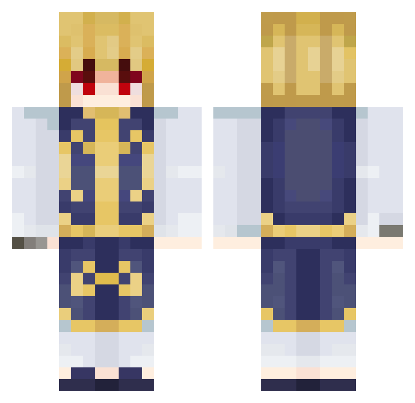 Airlastt Minecraft skin, front and back view