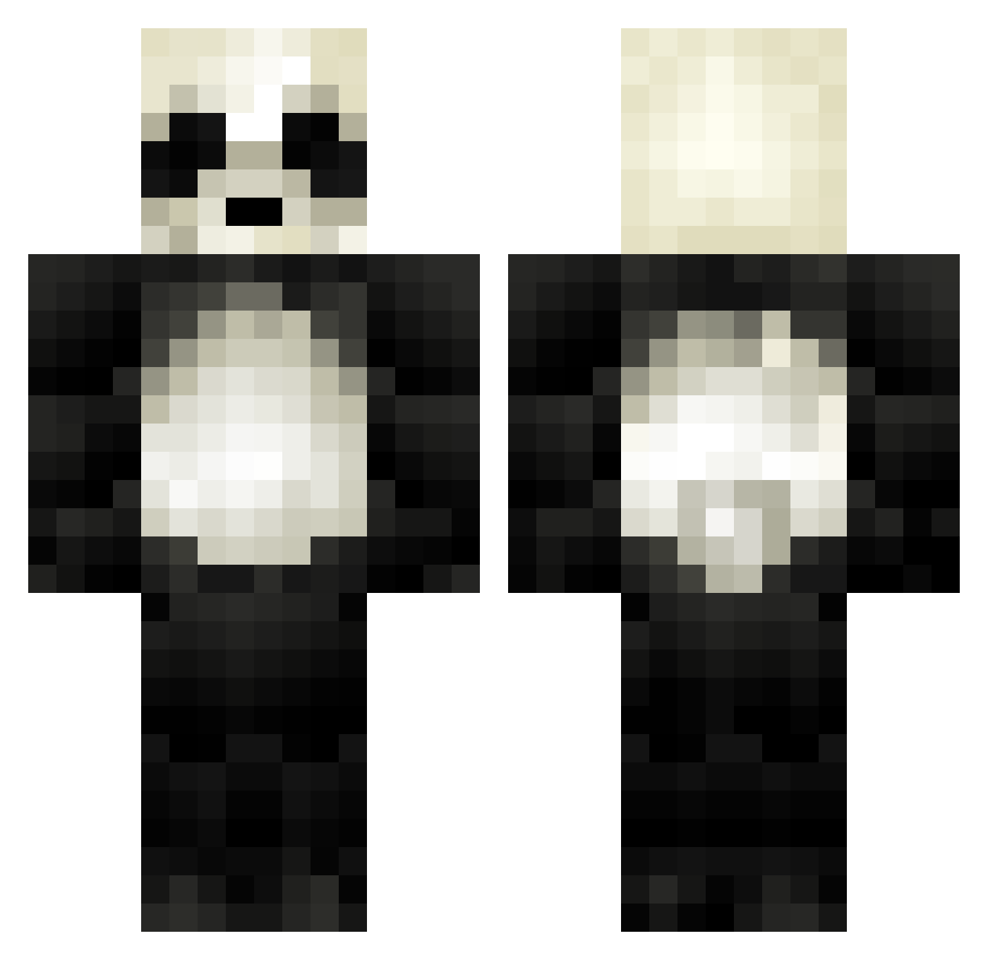 Simosaurus Minecraft skin, front and back view