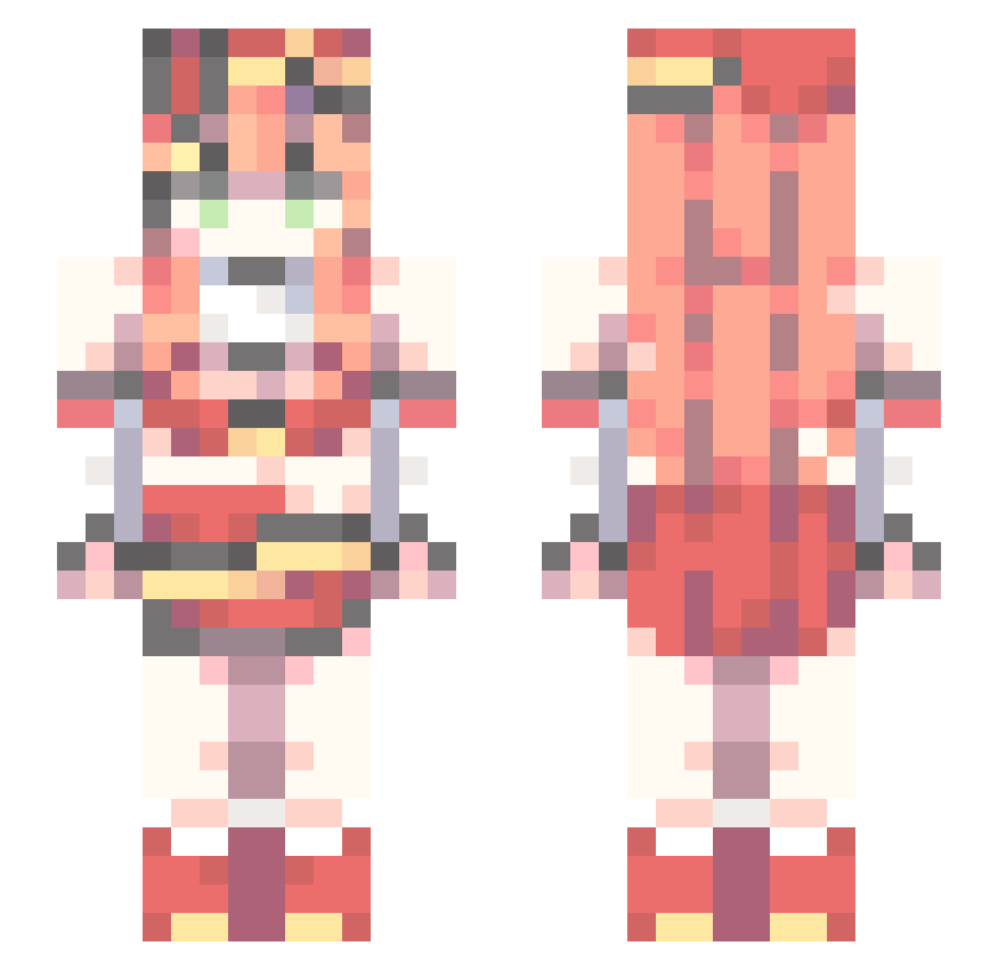 Byubyu11 Minecraft skin, front and back view