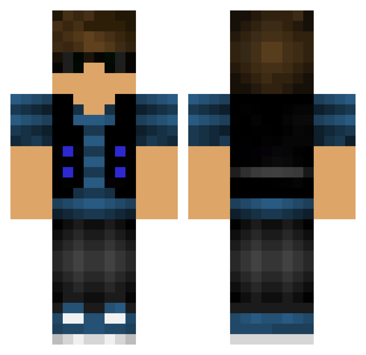 Unapproved Minecraft skin, front and back view