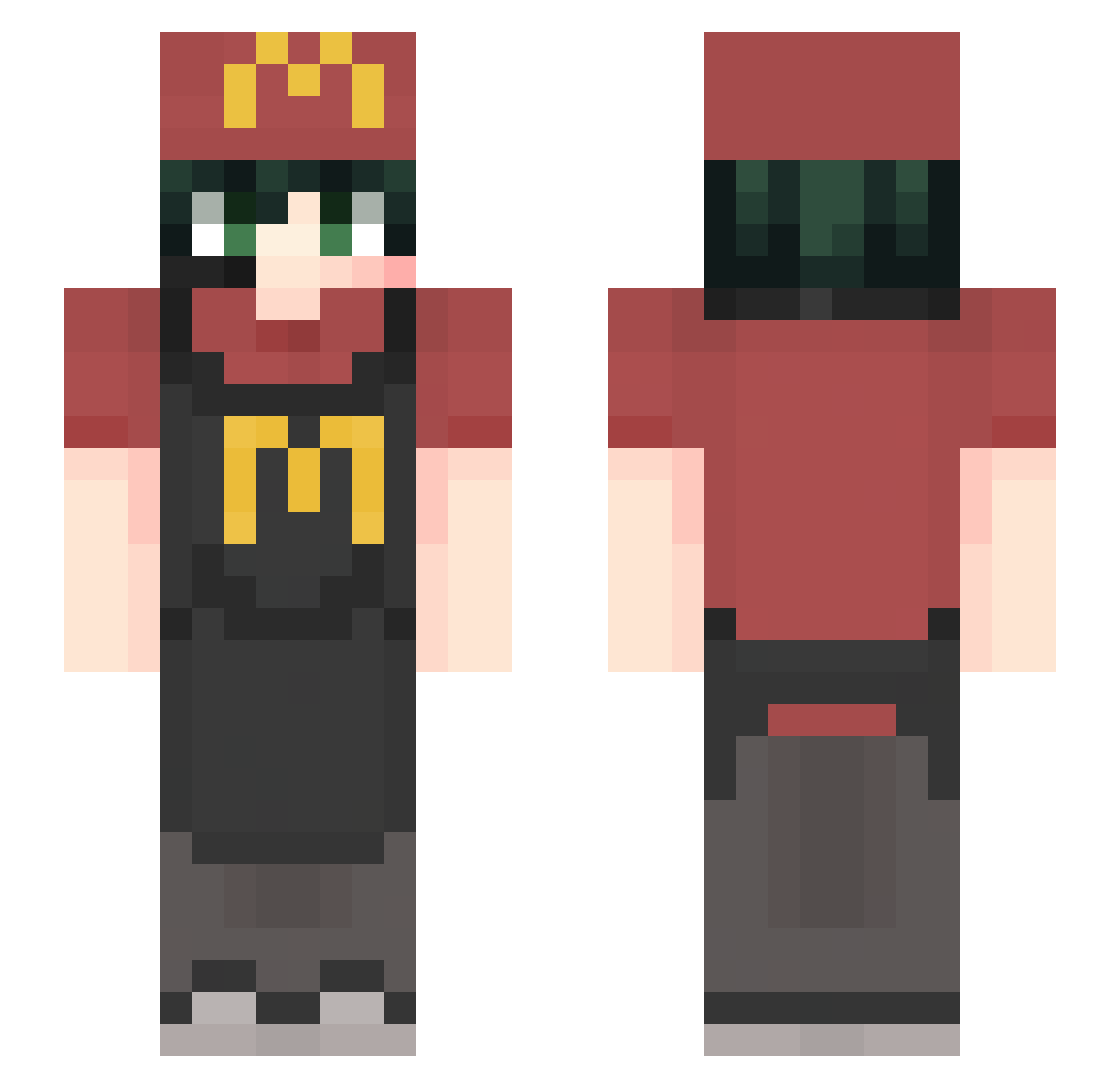 whoisenno Minecraft skin, front and back view