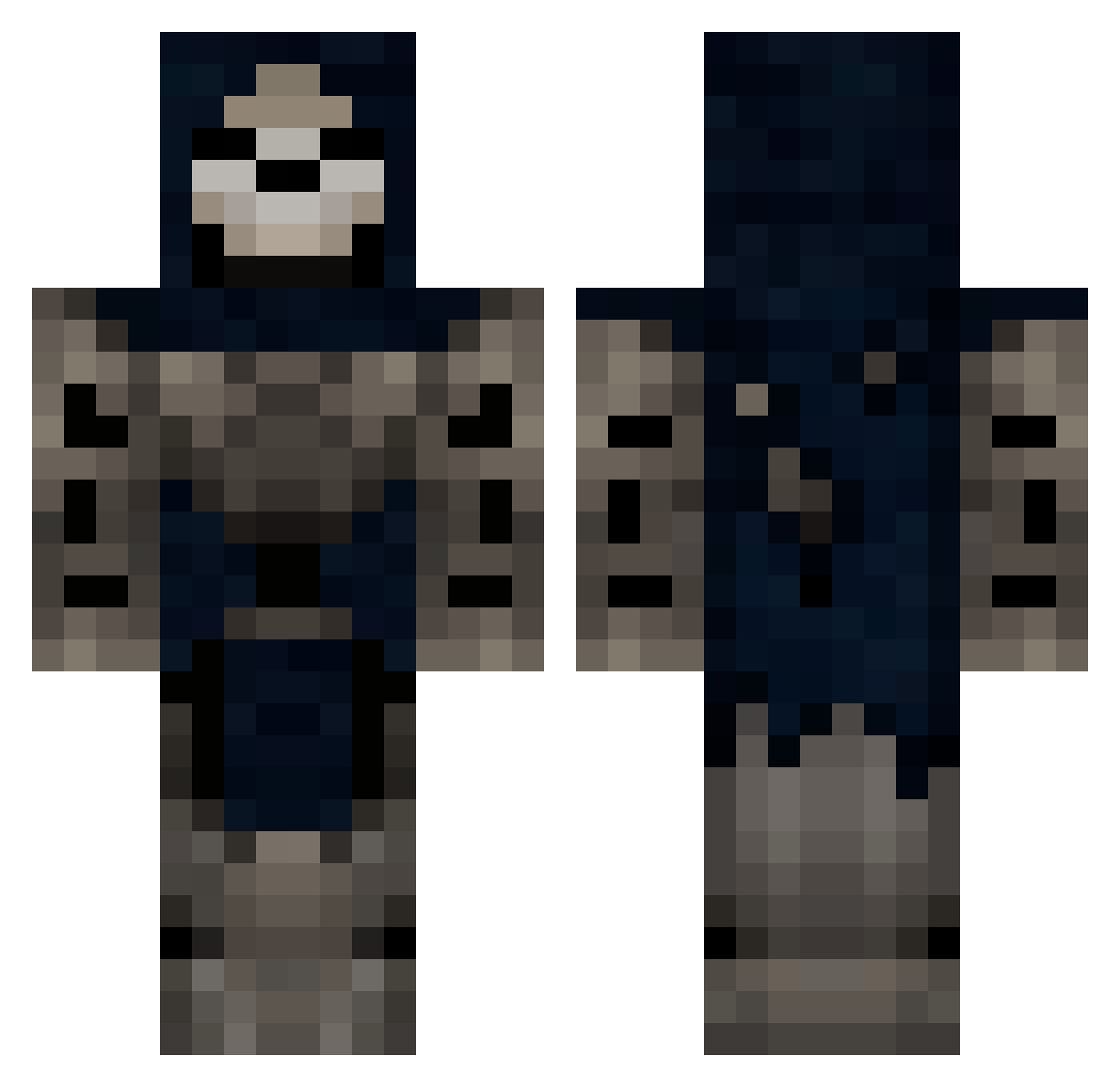 xNikoviax Minecraft skin, front and back view